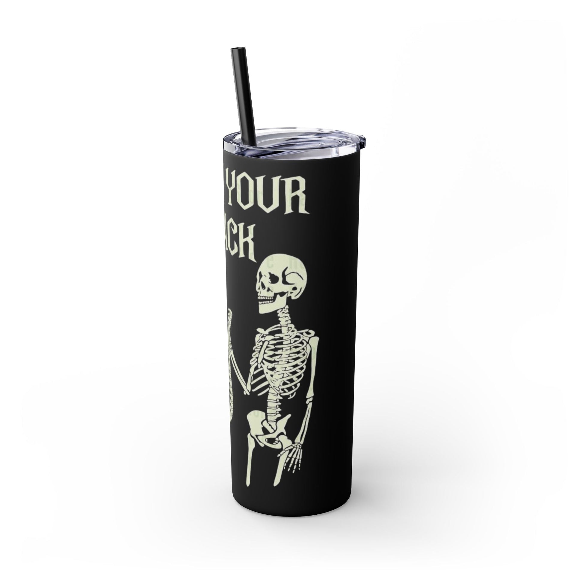 Halloween Skeleton - Themed Tumbler, Got Your Back Drinkware, I Got Your Back Skinny Tumbler, Cute Gifts for Halloween, Fun Vibes for Parties - Metamorphosis Creations