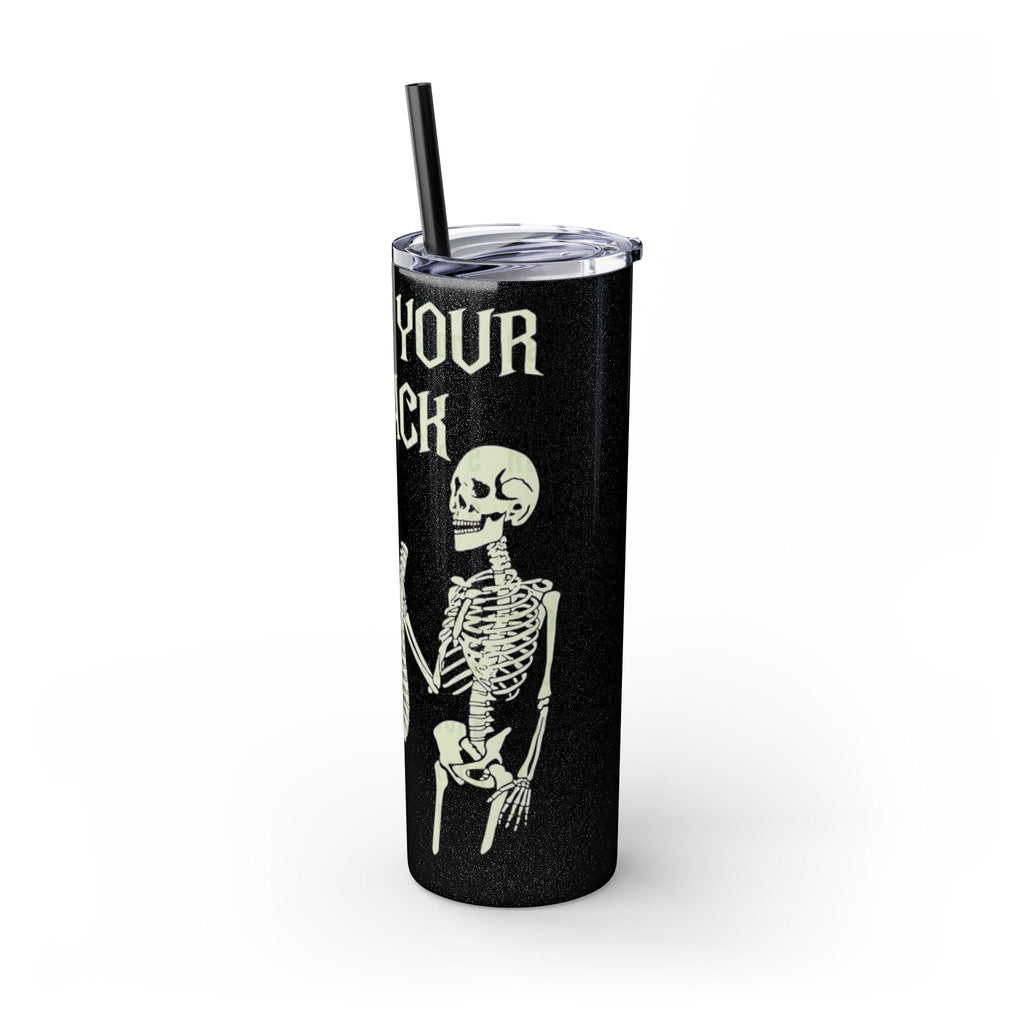 Halloween Skeleton - Themed Tumbler, Got Your Back Drinkware, I Got Your Back Skinny Tumbler, Cute Gifts for Halloween, Fun Vibes for Parties - Metamorphosis Creations