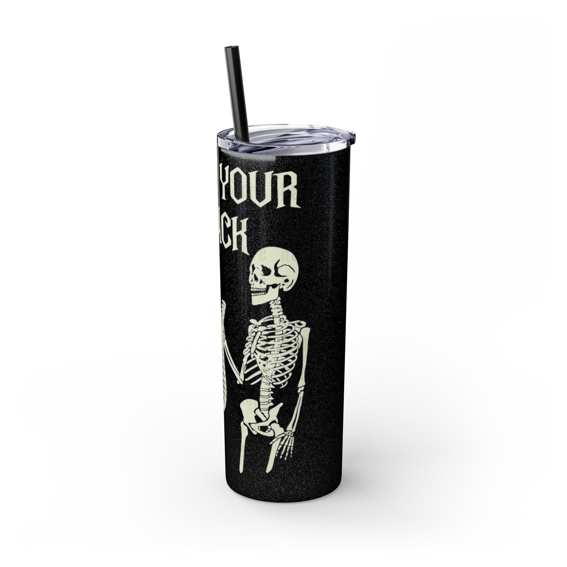 Halloween Skeleton - Themed Tumbler, Got Your Back Drinkware, I Got Your Back Skinny Tumbler, Cute Gifts for Halloween, Fun Vibes for Parties - Metamorphosis Creations