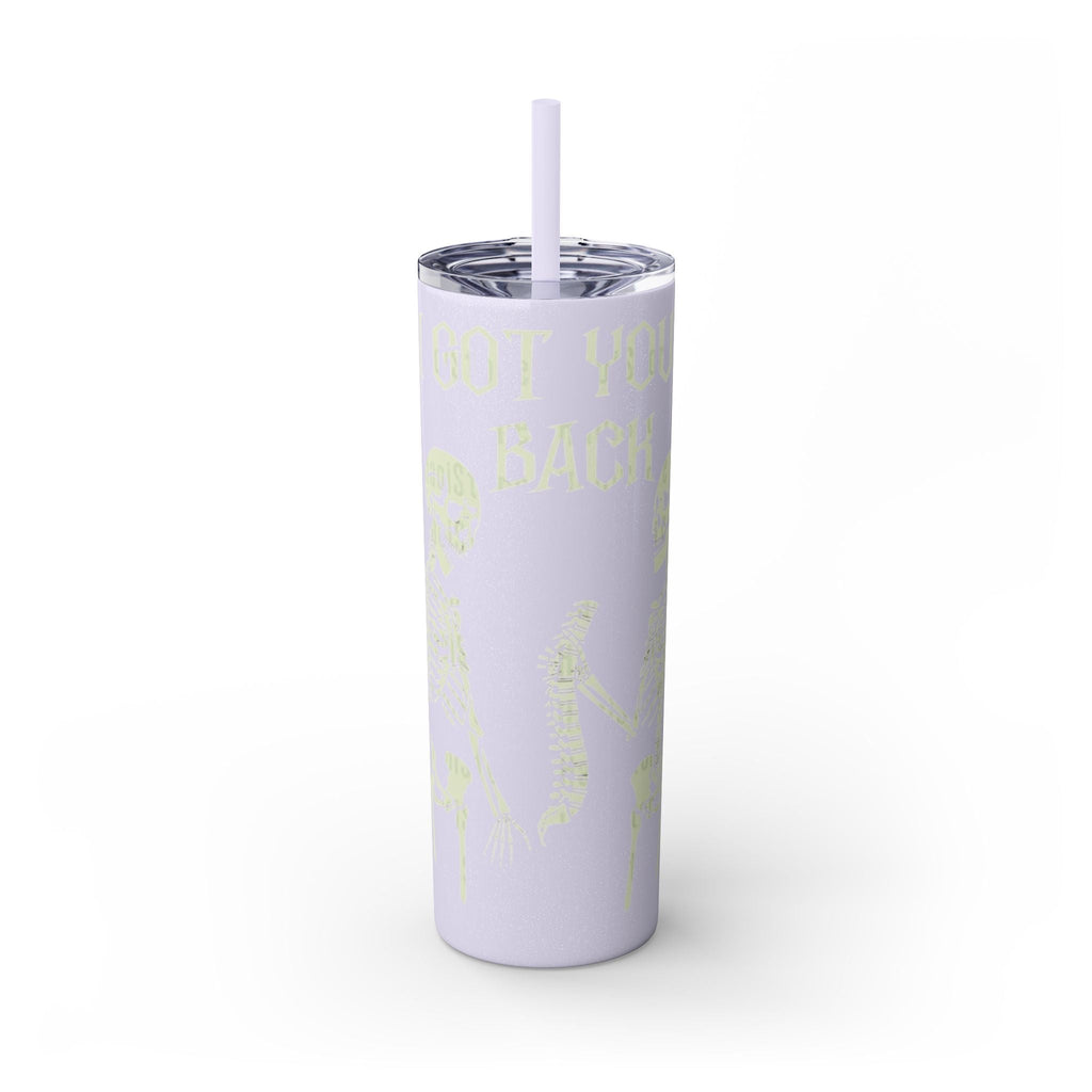 Halloween Skeleton - Themed Tumbler, Got Your Back Drinkware, I Got Your Back Skinny Tumbler, Cute Gifts for Halloween, Fun Vibes for Parties - Metamorphosis Creations