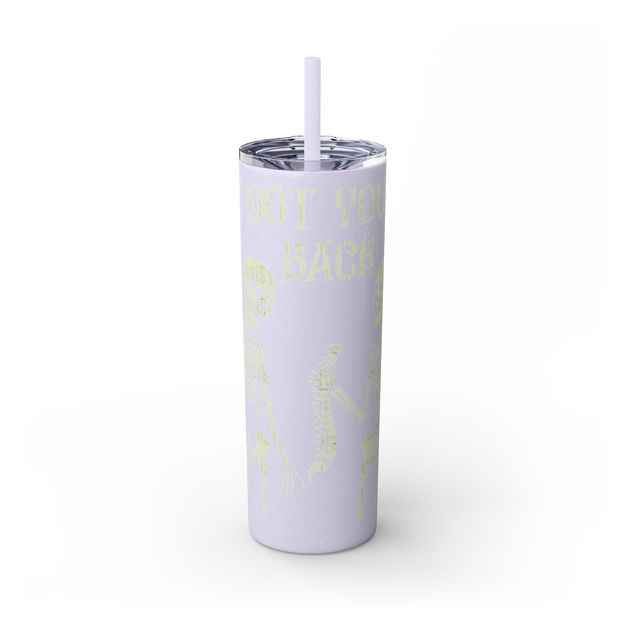 Halloween Skeleton - Themed Tumbler, Got Your Back Drinkware, I Got Your Back Skinny Tumbler, Cute Gifts for Halloween, Fun Vibes for Parties - Metamorphosis Creations