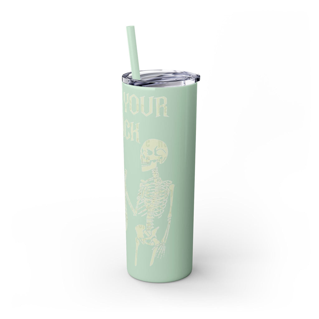 Halloween Skeleton - Themed Tumbler, Got Your Back Drinkware, I Got Your Back Skinny Tumbler, Cute Gifts for Halloween, Fun Vibes for Parties - Metamorphosis Creations