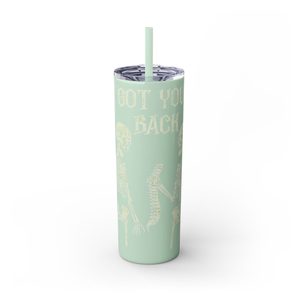 Halloween Skeleton - Themed Tumbler, Got Your Back Drinkware, I Got Your Back Skinny Tumbler, Cute Gifts for Halloween, Fun Vibes for Parties - Metamorphosis Creations