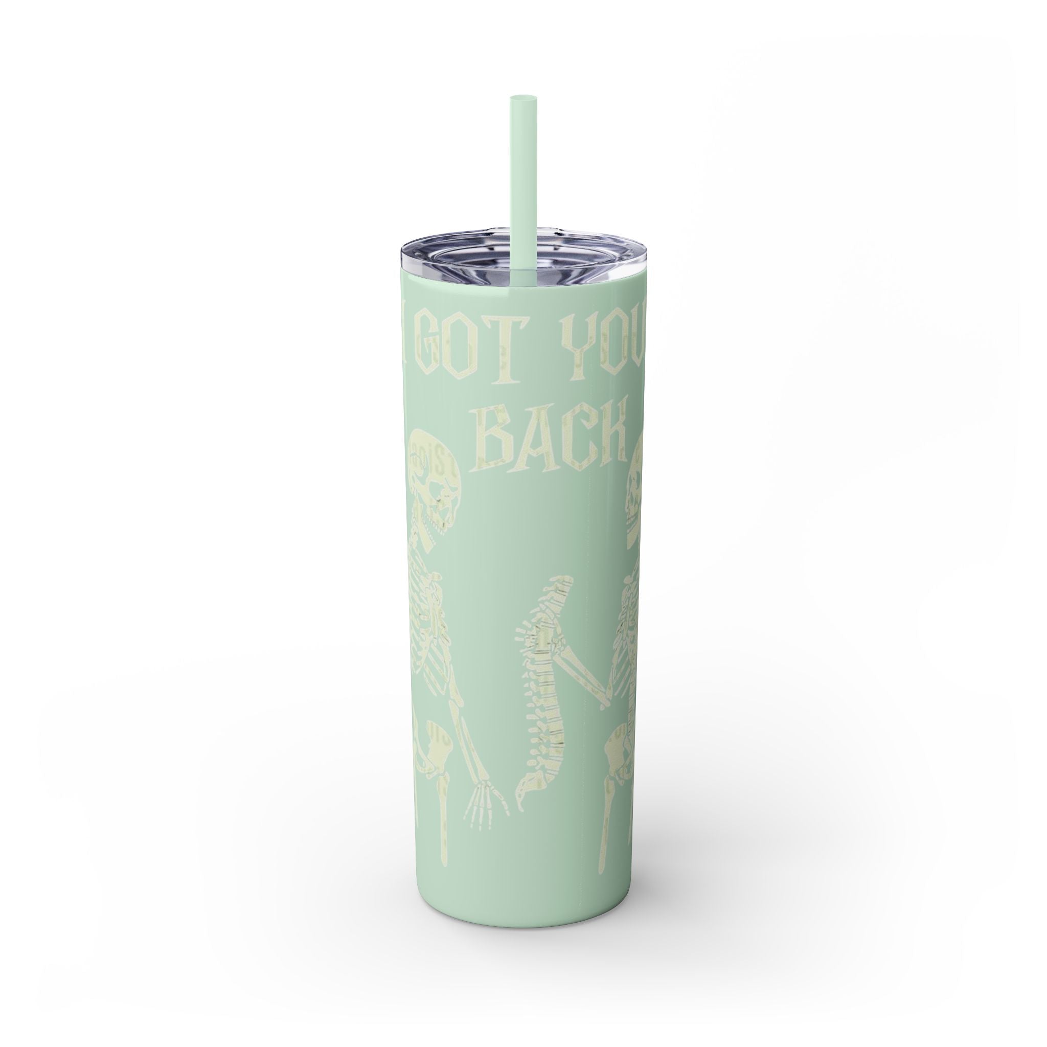 Halloween Skeleton - Themed Tumbler, Got Your Back Drinkware, I Got Your Back Skinny Tumbler, Cute Gifts for Halloween, Fun Vibes for Parties - Metamorphosis Creations