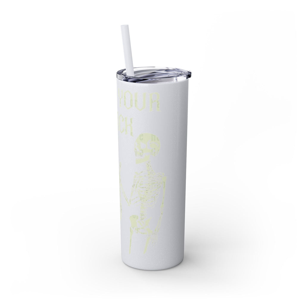 Halloween Skeleton - Themed Tumbler, Got Your Back Drinkware, I Got Your Back Skinny Tumbler, Cute Gifts for Halloween, Fun Vibes for Parties - Metamorphosis Creations