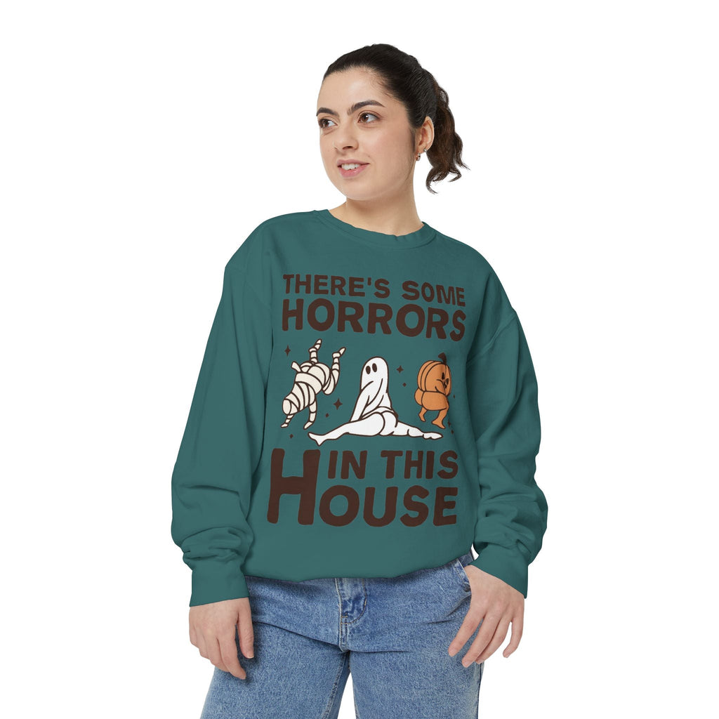 Halloween Themed Unisex Sweatshirt - Fun Ghosts & Mummy Design for Fall, Cozy Casual Wear, Halloween Party, Gift for Friends, Autumn Vibes - Metamorphosis Creations