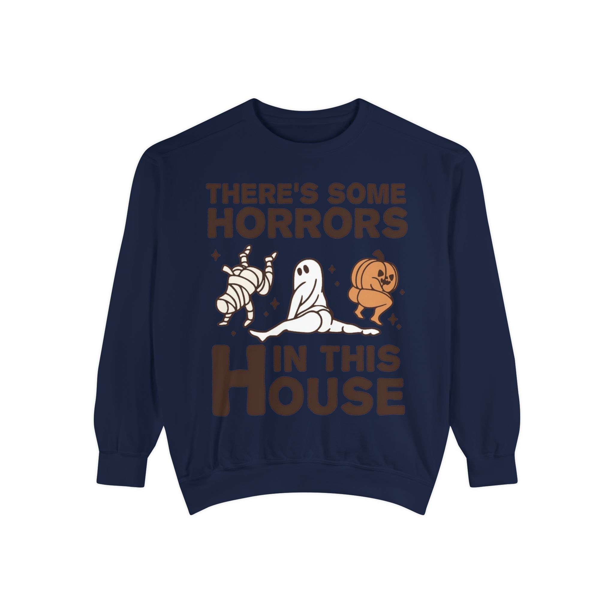 Halloween Themed Unisex Sweatshirt - Fun Ghosts & Mummy Design for Fall, Cozy Casual Wear, Halloween Party, Gift for Friends, Autumn Vibes - Metamorphosis Creations