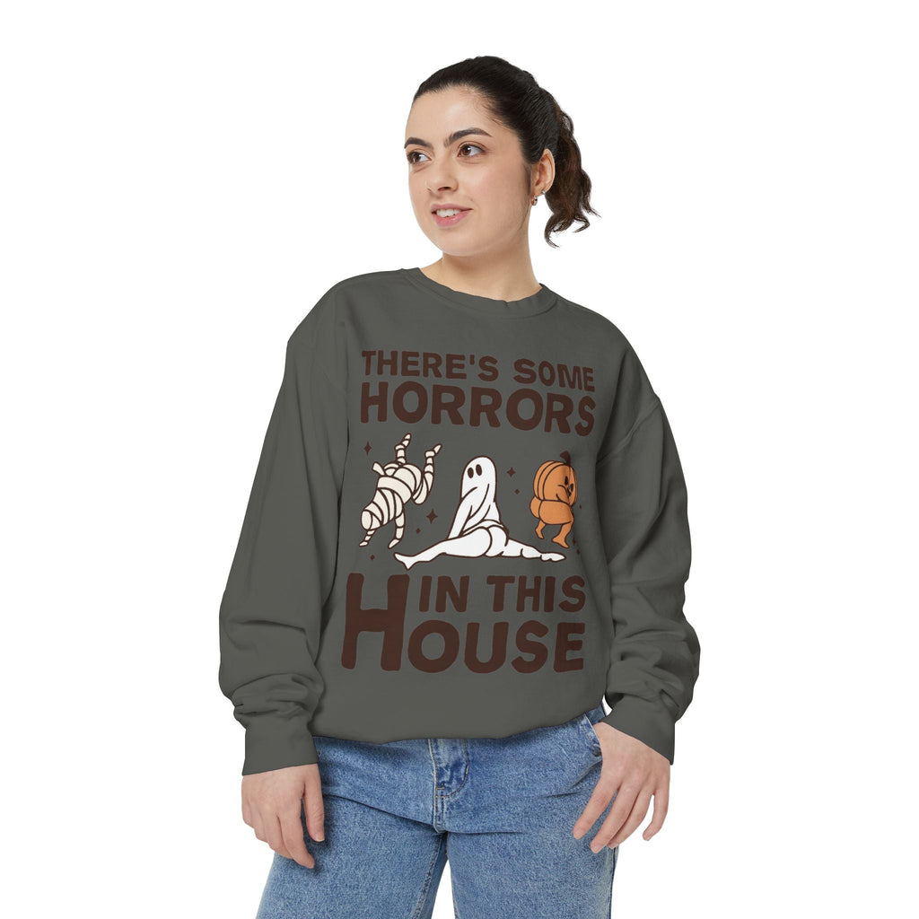 Halloween Themed Unisex Sweatshirt - Fun Ghosts & Mummy Design for Fall, Cozy Casual Wear, Halloween Party, Gift for Friends, Autumn Vibes - Metamorphosis Creations