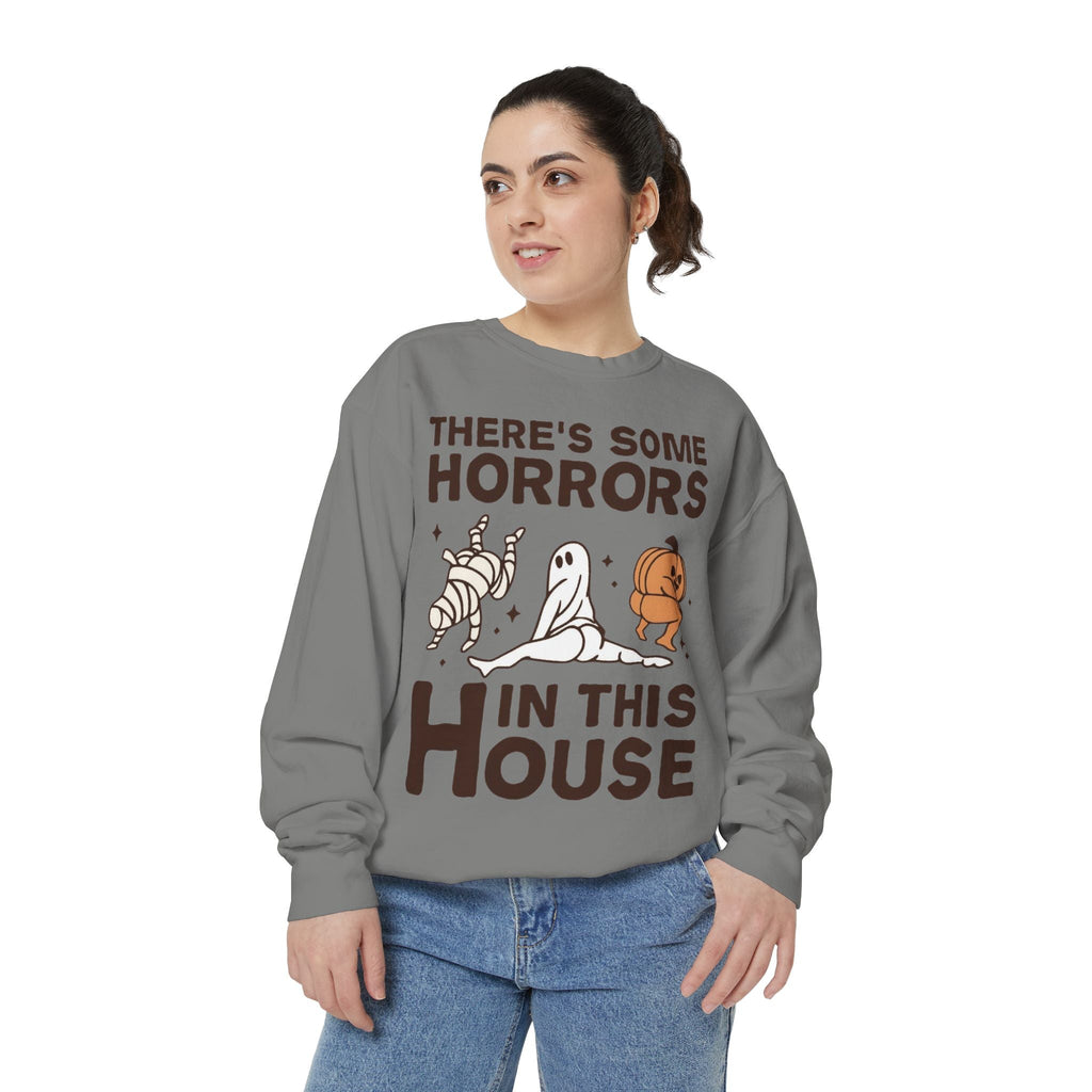 Halloween Themed Unisex Sweatshirt - Fun Ghosts & Mummy Design for Fall, Cozy Casual Wear, Halloween Party, Gift for Friends, Autumn Vibes - Metamorphosis Creations