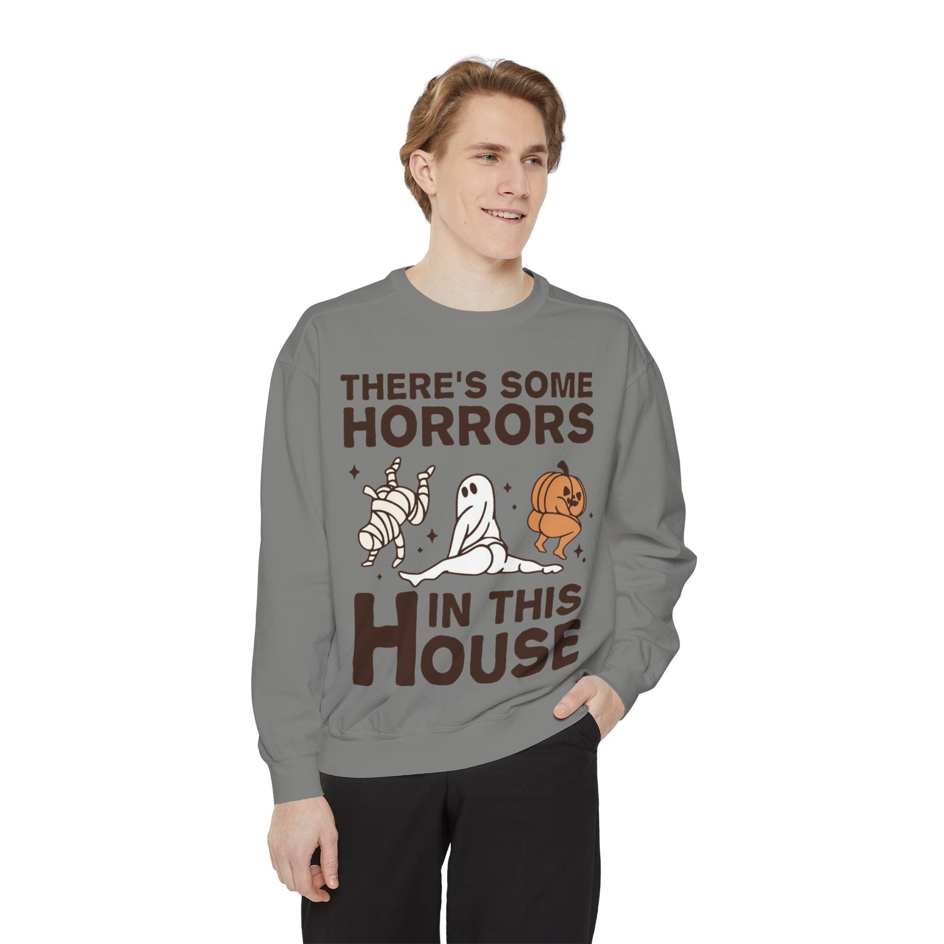 Halloween Themed Unisex Sweatshirt - Fun Ghosts & Mummy Design for Fall, Cozy Casual Wear, Halloween Party, Gift for Friends, Autumn Vibes - Metamorphosis Creations