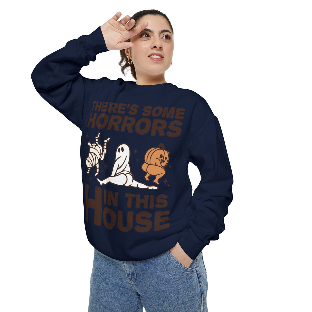 Halloween Themed Unisex Sweatshirt - Fun Ghosts & Mummy Design for Fall, Cozy Casual Wear, Halloween Party, Gift for Friends, Autumn Vibes - Metamorphosis Creations