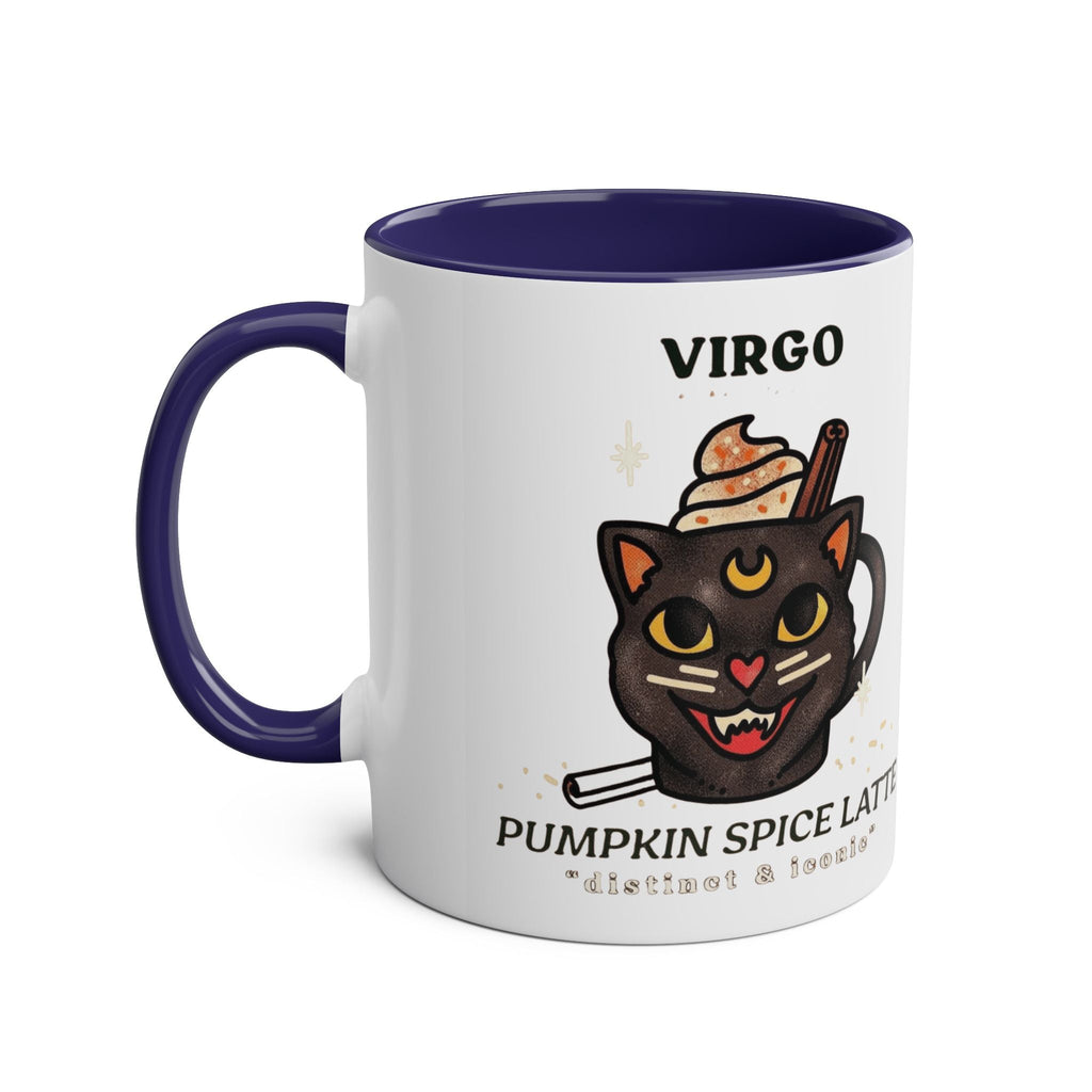 HalloweenMugs Virgo Pumpkin Spice Latte Mug | Two - Tone Coffee Mug | Personalized Gift, Astrology Mug, Zodiac Lover's Gift, Halloween Decor - Metamorphosis Creations