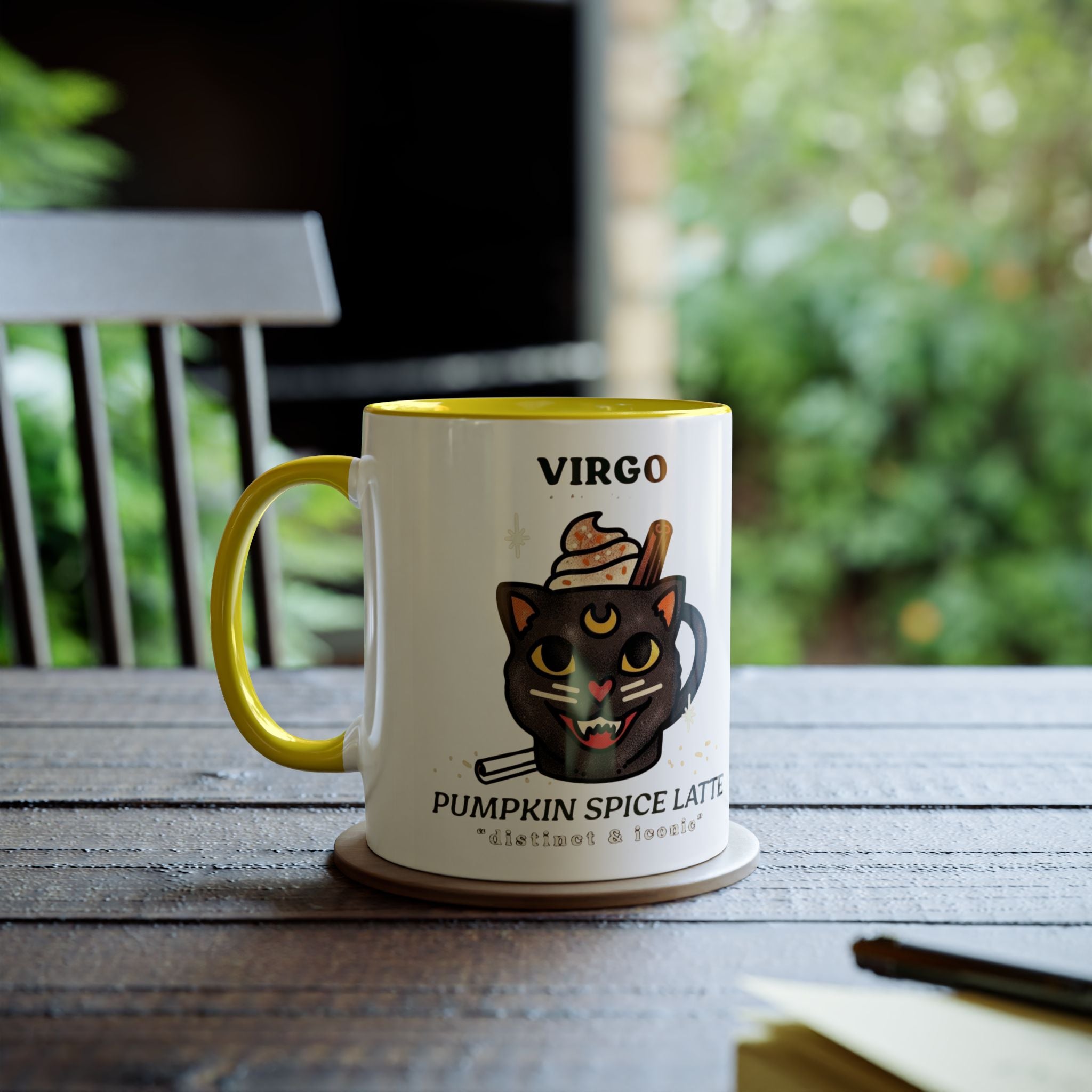 HalloweenMugs Virgo Pumpkin Spice Latte Mug | Two - Tone Coffee Mug | Personalized Gift, Astrology Mug, Zodiac Lover's Gift, Halloween Decor - Metamorphosis Creations