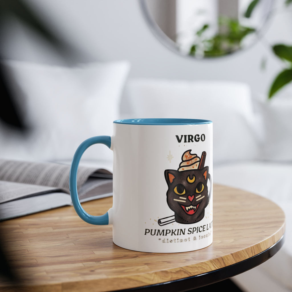 HalloweenMugs Virgo Pumpkin Spice Latte Mug | Two - Tone Coffee Mug | Personalized Gift, Astrology Mug, Zodiac Lover's Gift, Halloween Decor - Metamorphosis Creations