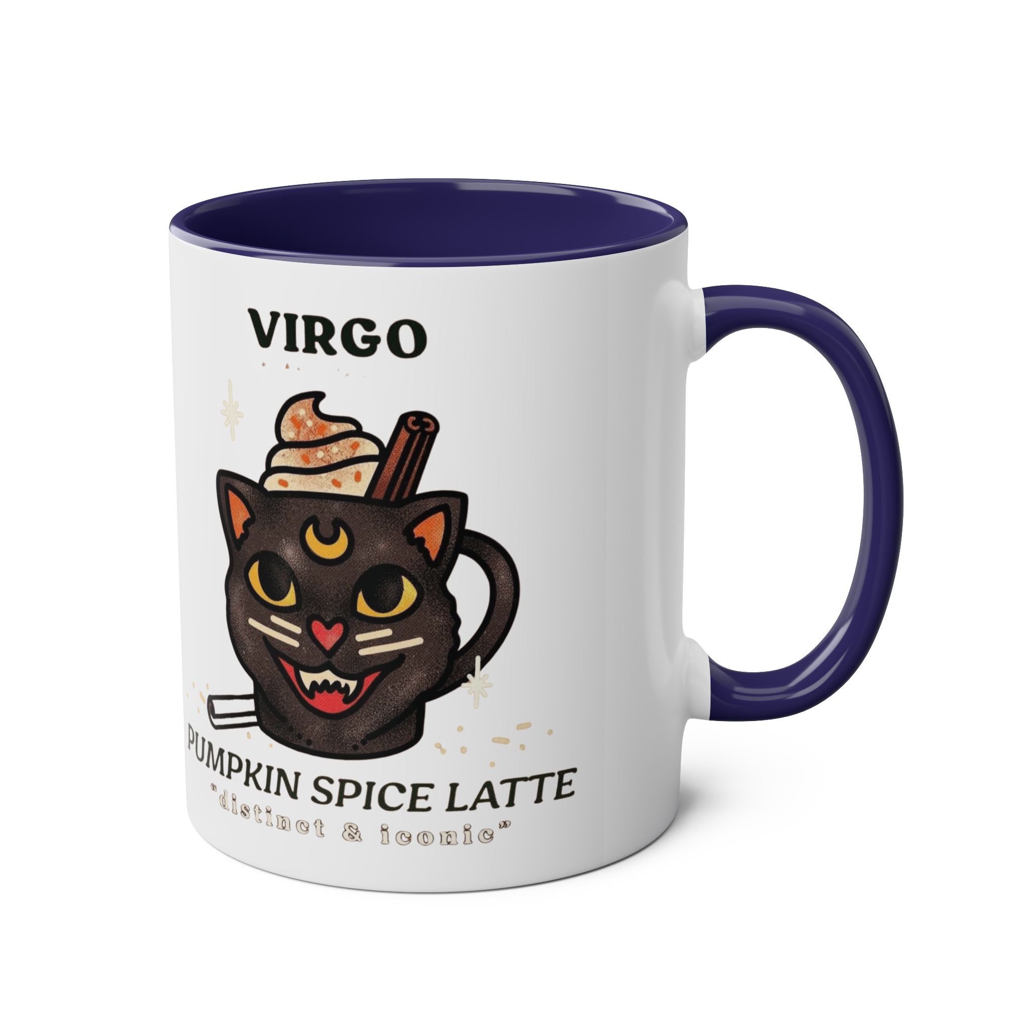 HalloweenMugs Virgo Pumpkin Spice Latte Mug | Two - Tone Coffee Mug | Personalized Gift, Astrology Mug, Zodiac Lover's Gift, Halloween Decor - Metamorphosis Creations