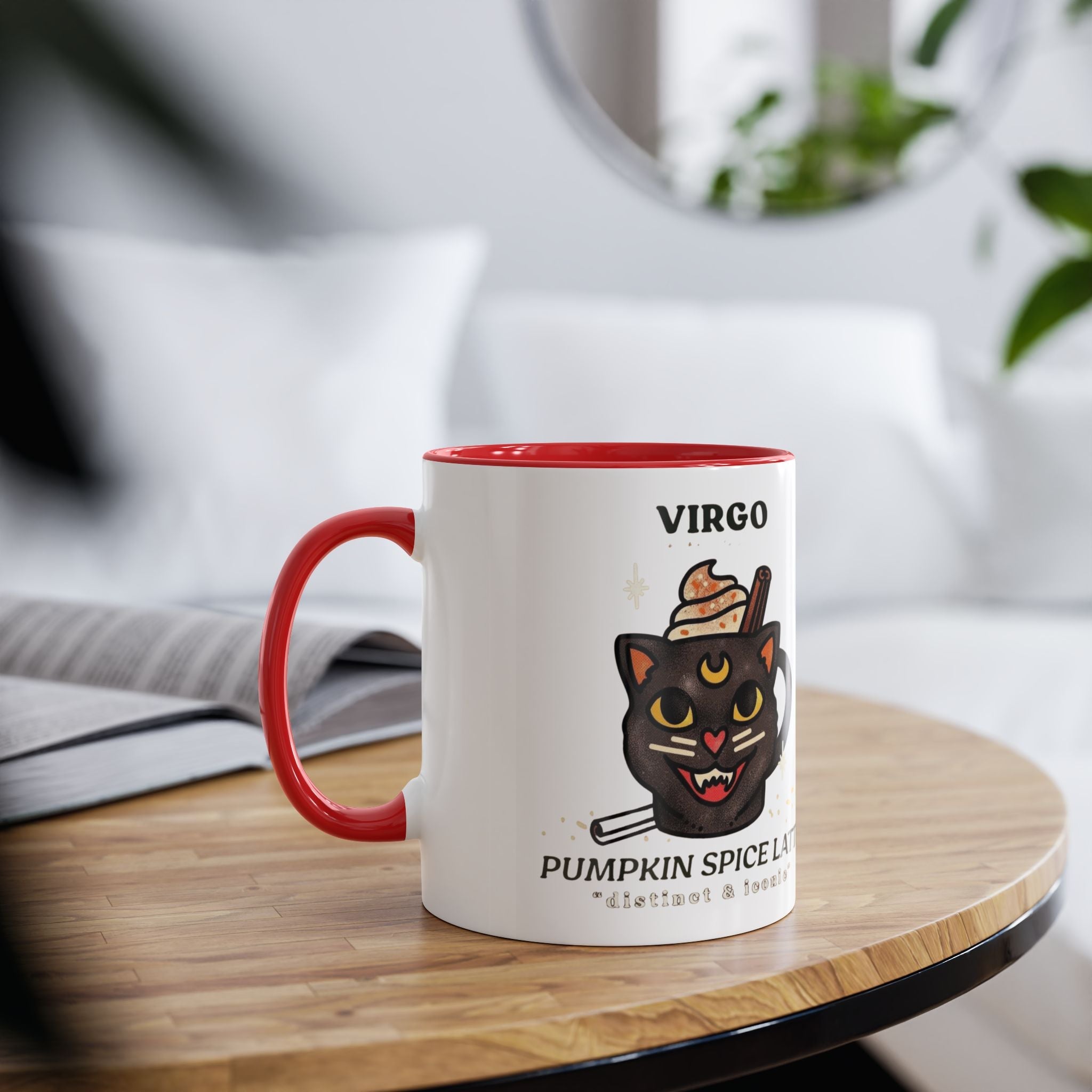 HalloweenMugs Virgo Pumpkin Spice Latte Mug | Two - Tone Coffee Mug | Personalized Gift, Astrology Mug, Zodiac Lover's Gift, Halloween Decor - Metamorphosis Creations