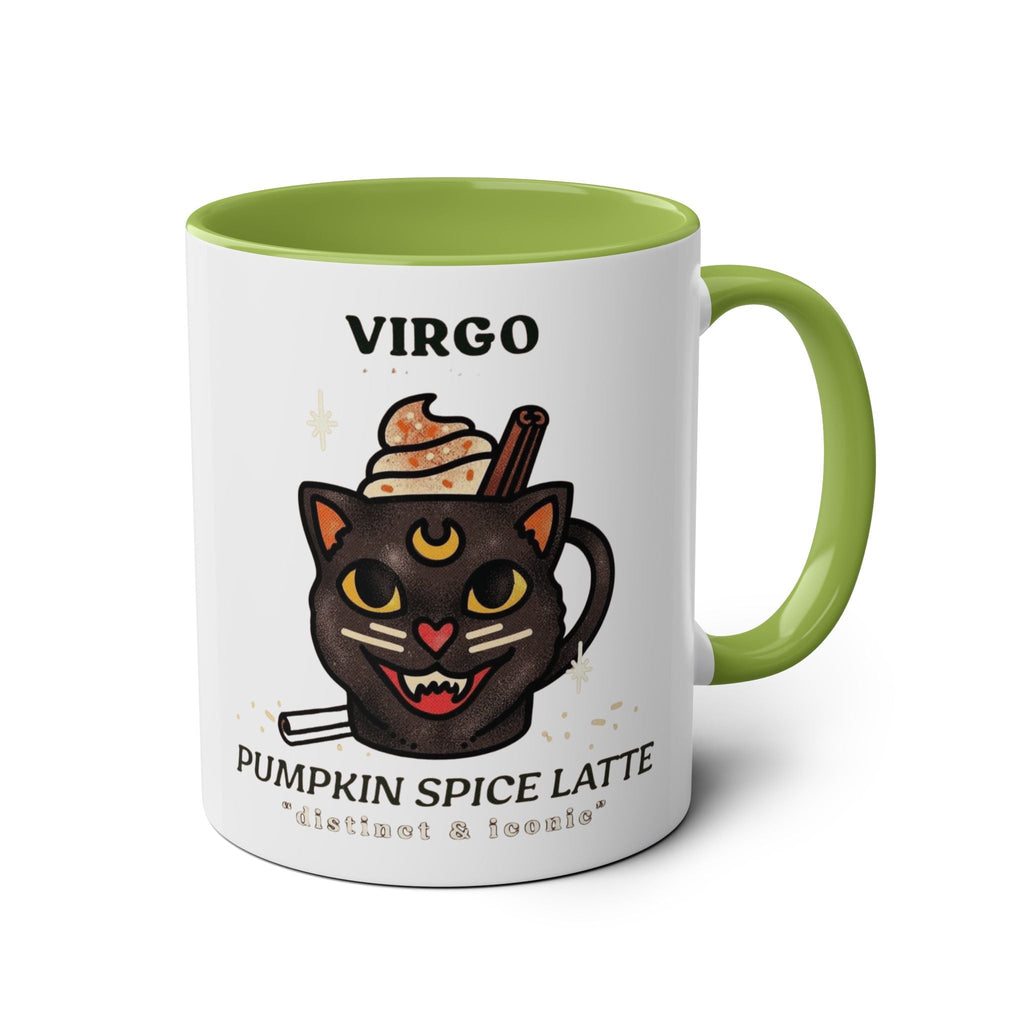 HalloweenMugs Virgo Pumpkin Spice Latte Mug | Two - Tone Coffee Mug | Personalized Gift, Astrology Mug, Zodiac Lover's Gift, Halloween Decor - Metamorphosis Creations