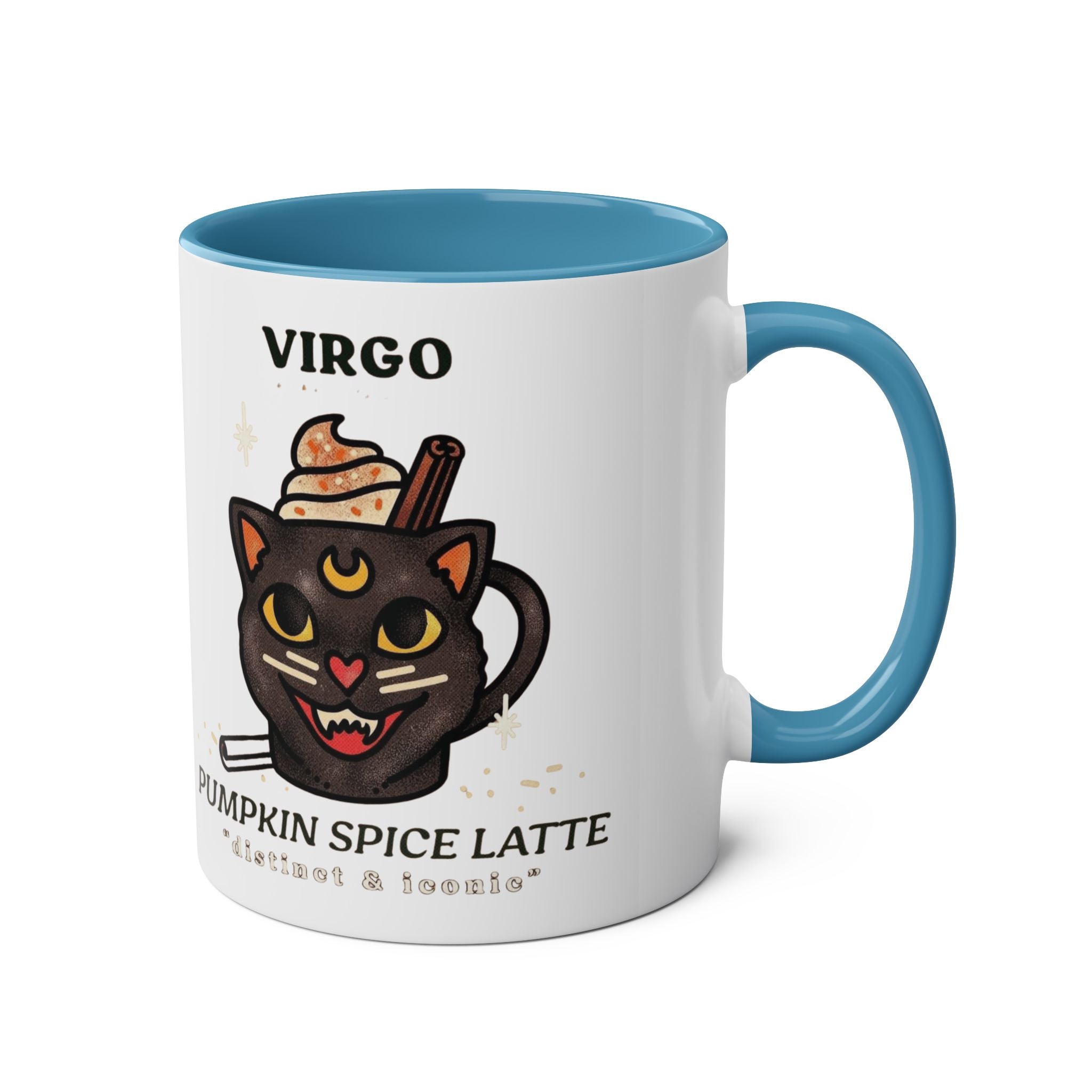 HalloweenMugs Virgo Pumpkin Spice Latte Mug | Two - Tone Coffee Mug | Personalized Gift, Astrology Mug, Zodiac Lover's Gift, Halloween Decor - Metamorphosis Creations