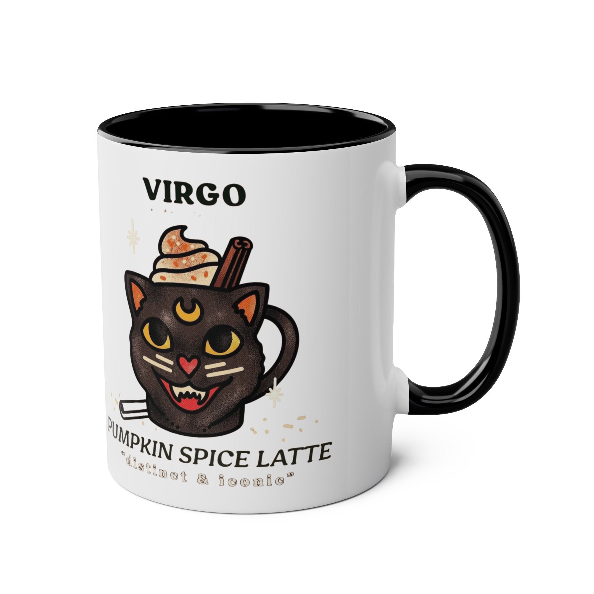 HalloweenMugs Virgo Pumpkin Spice Latte Mug | Two - Tone Coffee Mug | Personalized Gift, Astrology Mug, Zodiac Lover's Gift, Halloween Decor - Metamorphosis Creations