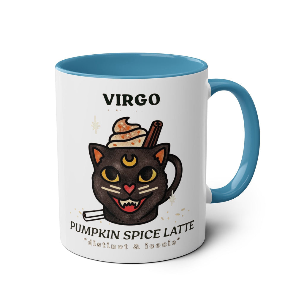 HalloweenMugs Virgo Pumpkin Spice Latte Mug | Two - Tone Coffee Mug | Personalized Gift, Astrology Mug, Zodiac Lover's Gift, Halloween Decor - Metamorphosis Creations