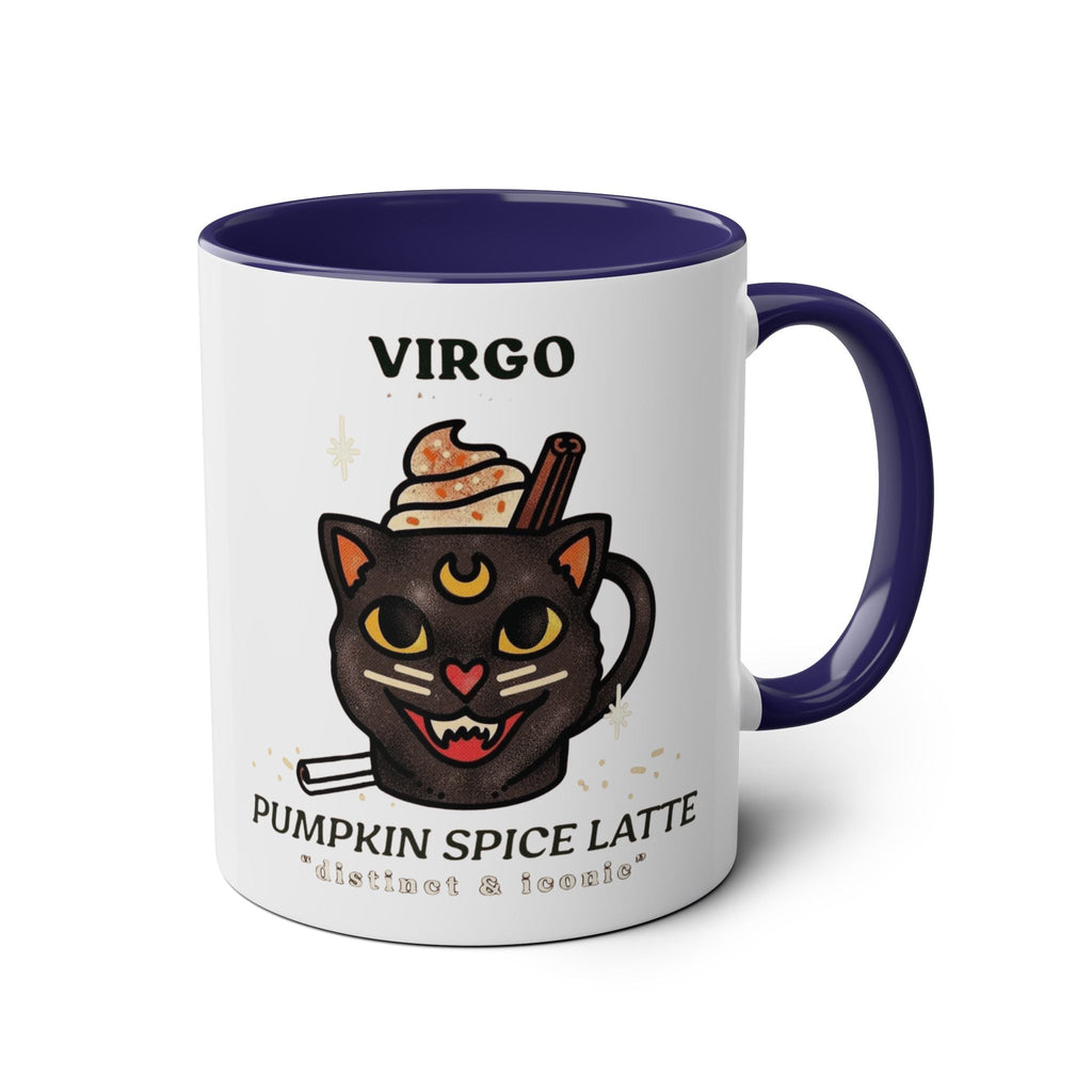 HalloweenMugs Virgo Pumpkin Spice Latte Mug | Two - Tone Coffee Mug | Personalized Gift, Astrology Mug, Zodiac Lover's Gift, Halloween Decor - Metamorphosis Creations