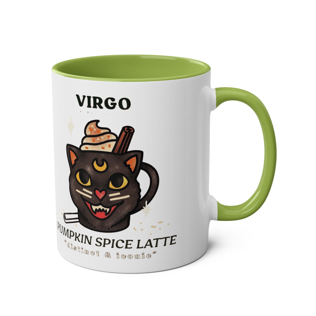 HalloweenMugs Virgo Pumpkin Spice Latte Mug | Two - Tone Coffee Mug | Personalized Gift, Astrology Mug, Zodiac Lover's Gift, Halloween Decor - Metamorphosis Creations