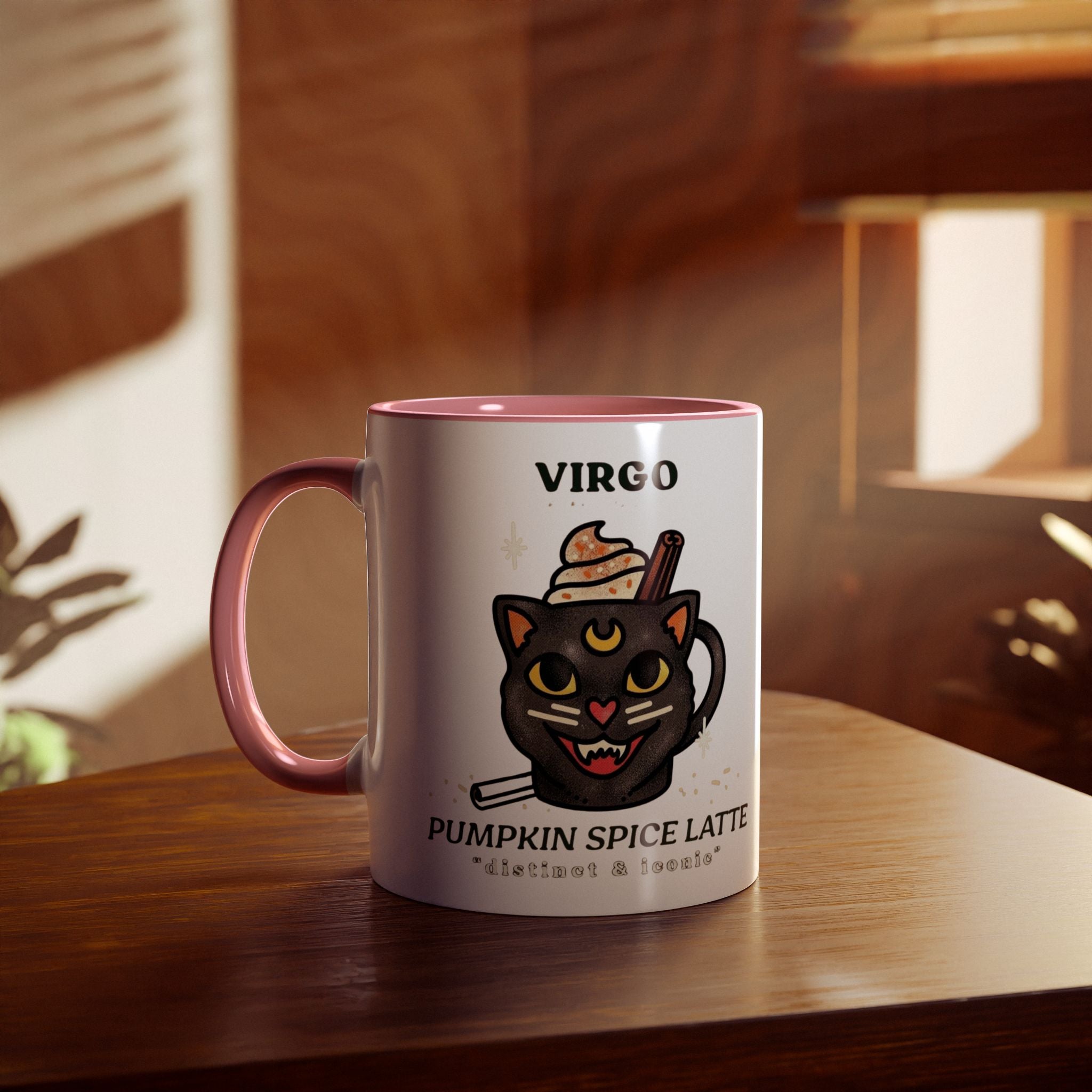 HalloweenMugs Virgo Pumpkin Spice Latte Mug | Two - Tone Coffee Mug | Personalized Gift, Astrology Mug, Zodiac Lover's Gift, Halloween Decor - Metamorphosis Creations