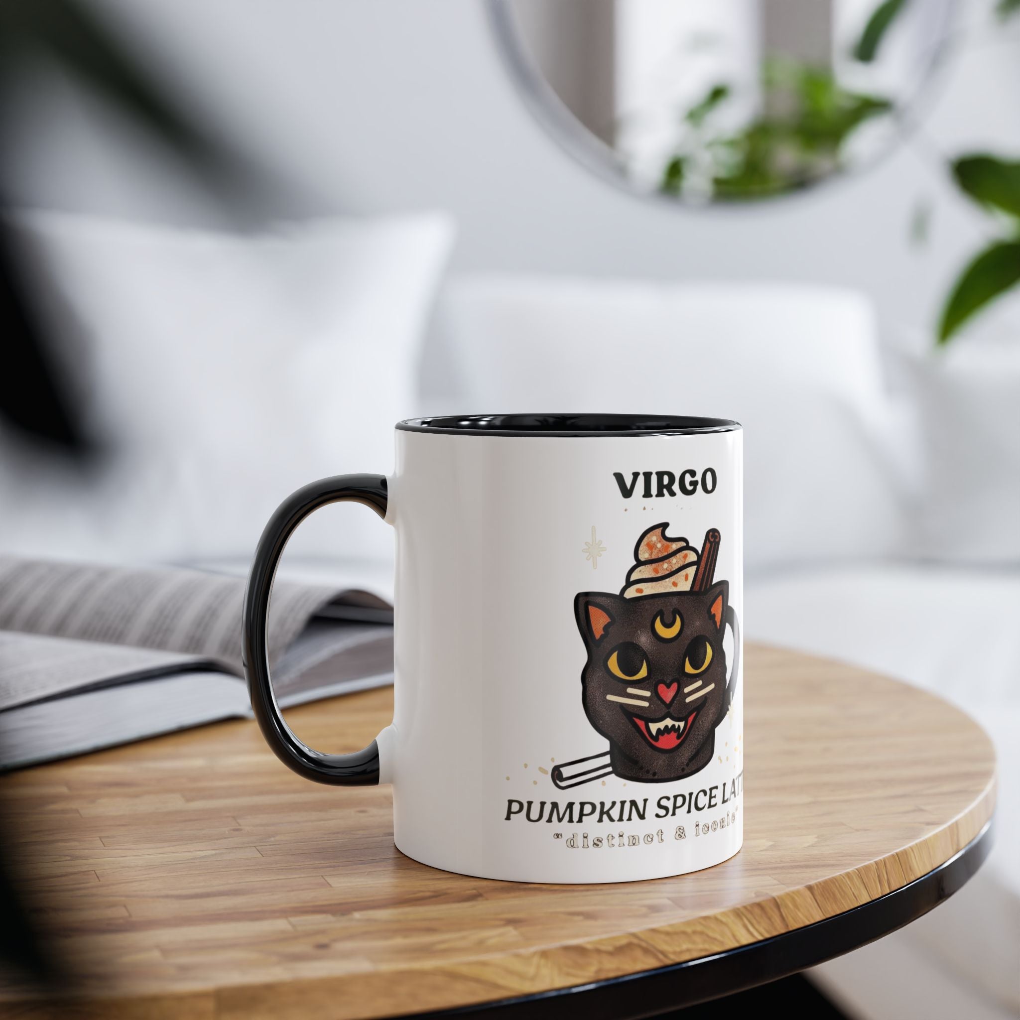 HalloweenMugs Virgo Pumpkin Spice Latte Mug | Two - Tone Coffee Mug | Personalized Gift, Astrology Mug, Zodiac Lover's Gift, Halloween Decor - Metamorphosis Creations