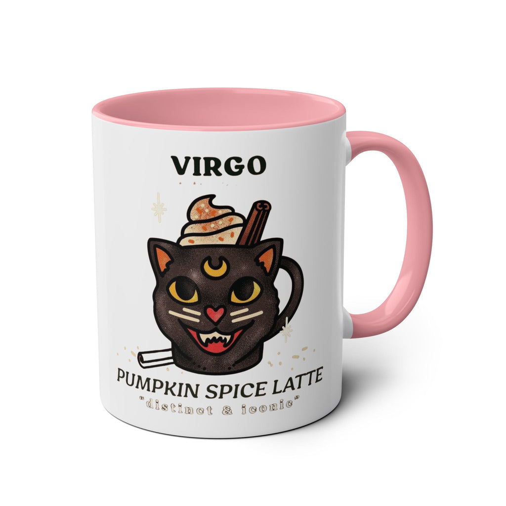 HalloweenMugs Virgo Pumpkin Spice Latte Mug | Two - Tone Coffee Mug | Personalized Gift, Astrology Mug, Zodiac Lover's Gift, Halloween Decor - Metamorphosis Creations