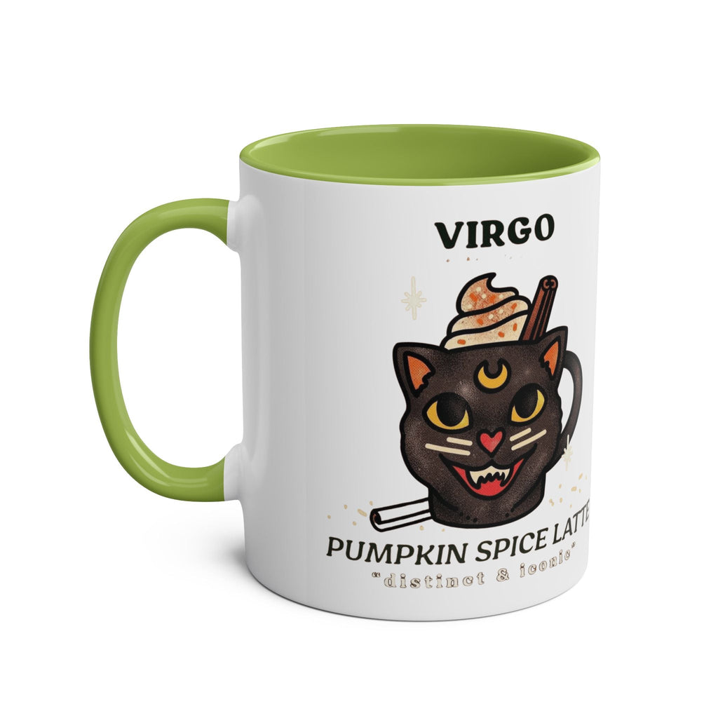 HalloweenMugs Virgo Pumpkin Spice Latte Mug | Two - Tone Coffee Mug | Personalized Gift, Astrology Mug, Zodiac Lover's Gift, Halloween Decor - Metamorphosis Creations