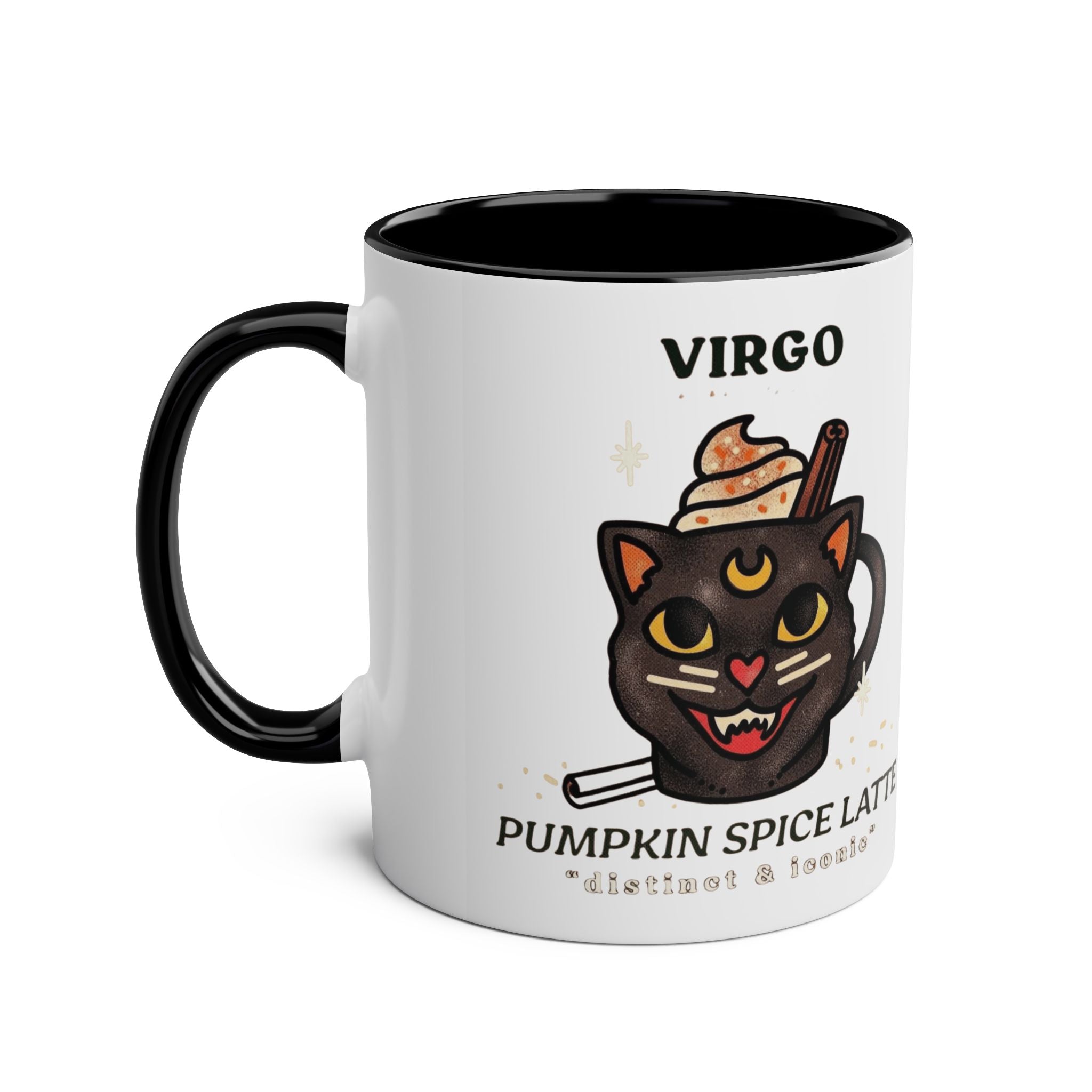 HalloweenMugs Virgo Pumpkin Spice Latte Mug | Two - Tone Coffee Mug | Personalized Gift, Astrology Mug, Zodiac Lover's Gift, Halloween Decor - Metamorphosis Creations