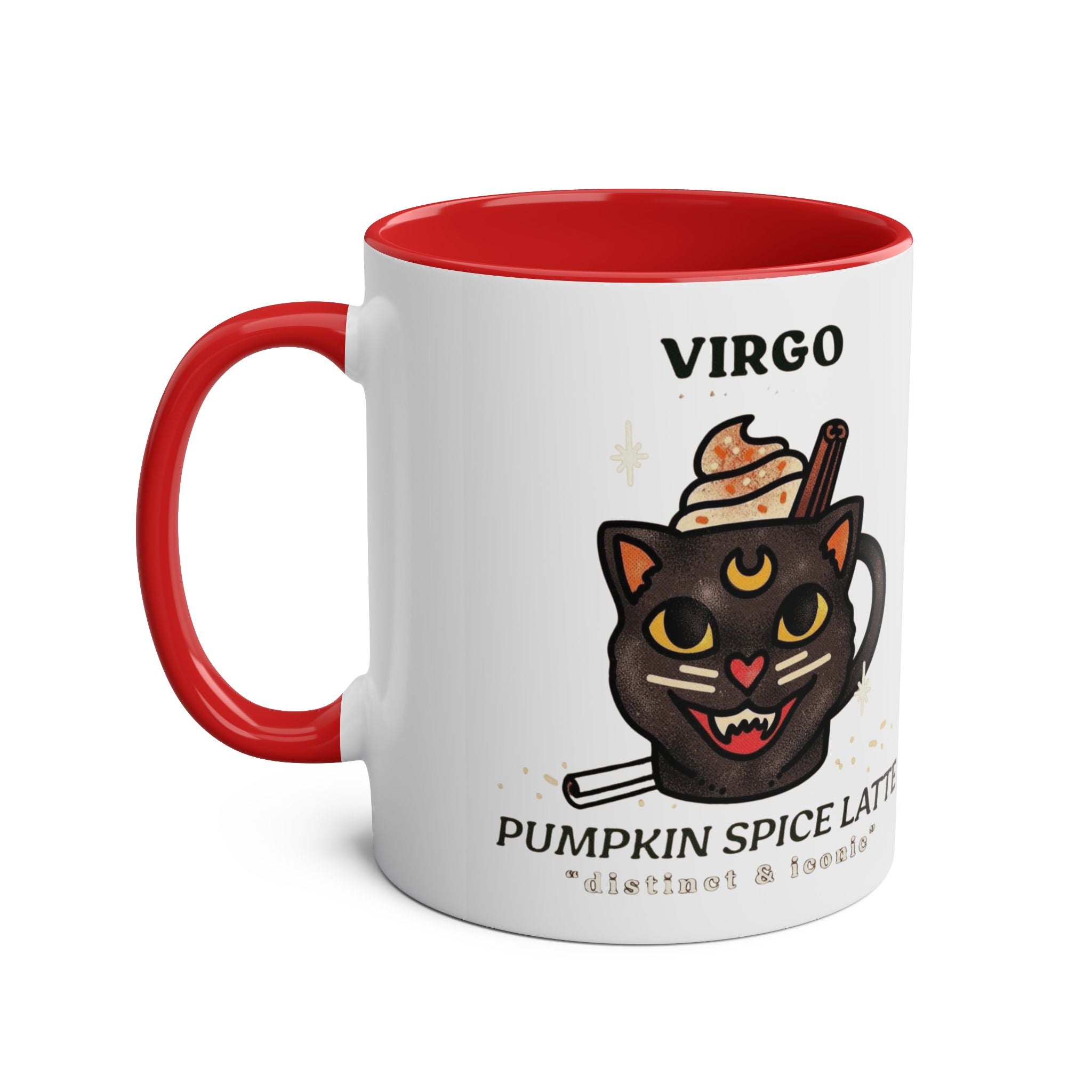HalloweenMugs Virgo Pumpkin Spice Latte Mug | Two - Tone Coffee Mug | Personalized Gift, Astrology Mug, Zodiac Lover's Gift, Halloween Decor - Metamorphosis Creations