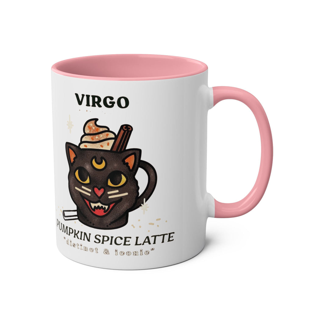 HalloweenMugs Virgo Pumpkin Spice Latte Mug | Two - Tone Coffee Mug | Personalized Gift, Astrology Mug, Zodiac Lover's Gift, Halloween Decor - Metamorphosis Creations