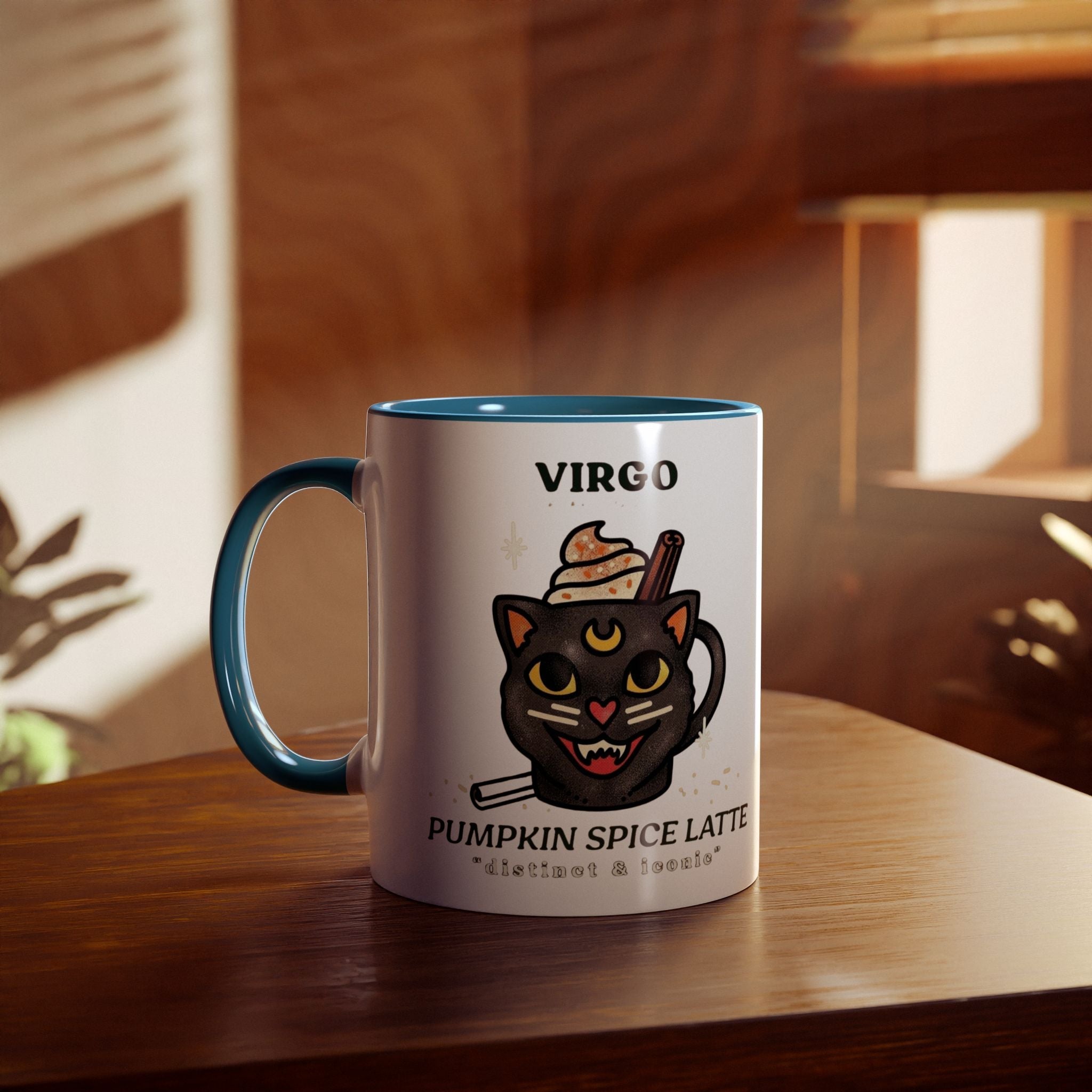 HalloweenMugs Virgo Pumpkin Spice Latte Mug | Two - Tone Coffee Mug | Personalized Gift, Astrology Mug, Zodiac Lover's Gift, Halloween Decor - Metamorphosis Creations