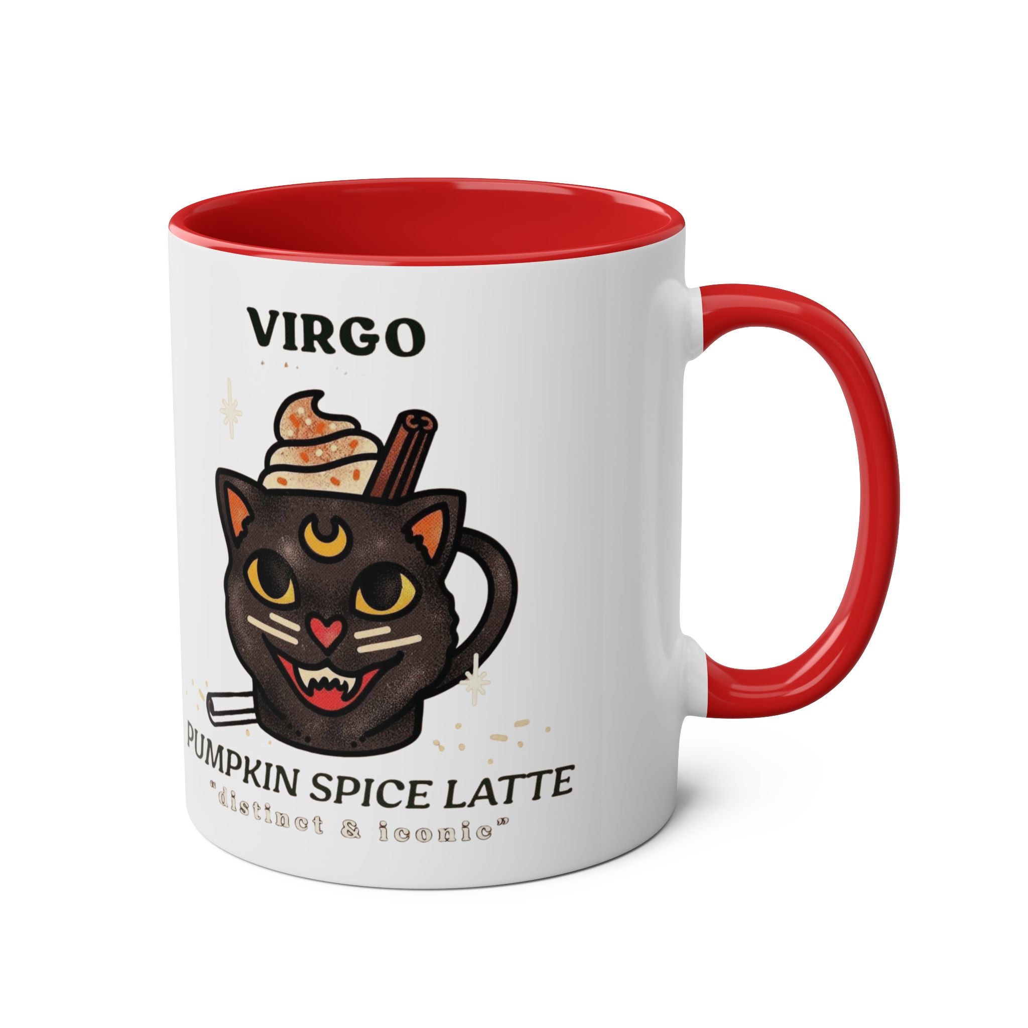 HalloweenMugs Virgo Pumpkin Spice Latte Mug | Two - Tone Coffee Mug | Personalized Gift, Astrology Mug, Zodiac Lover's Gift, Halloween Decor - Metamorphosis Creations