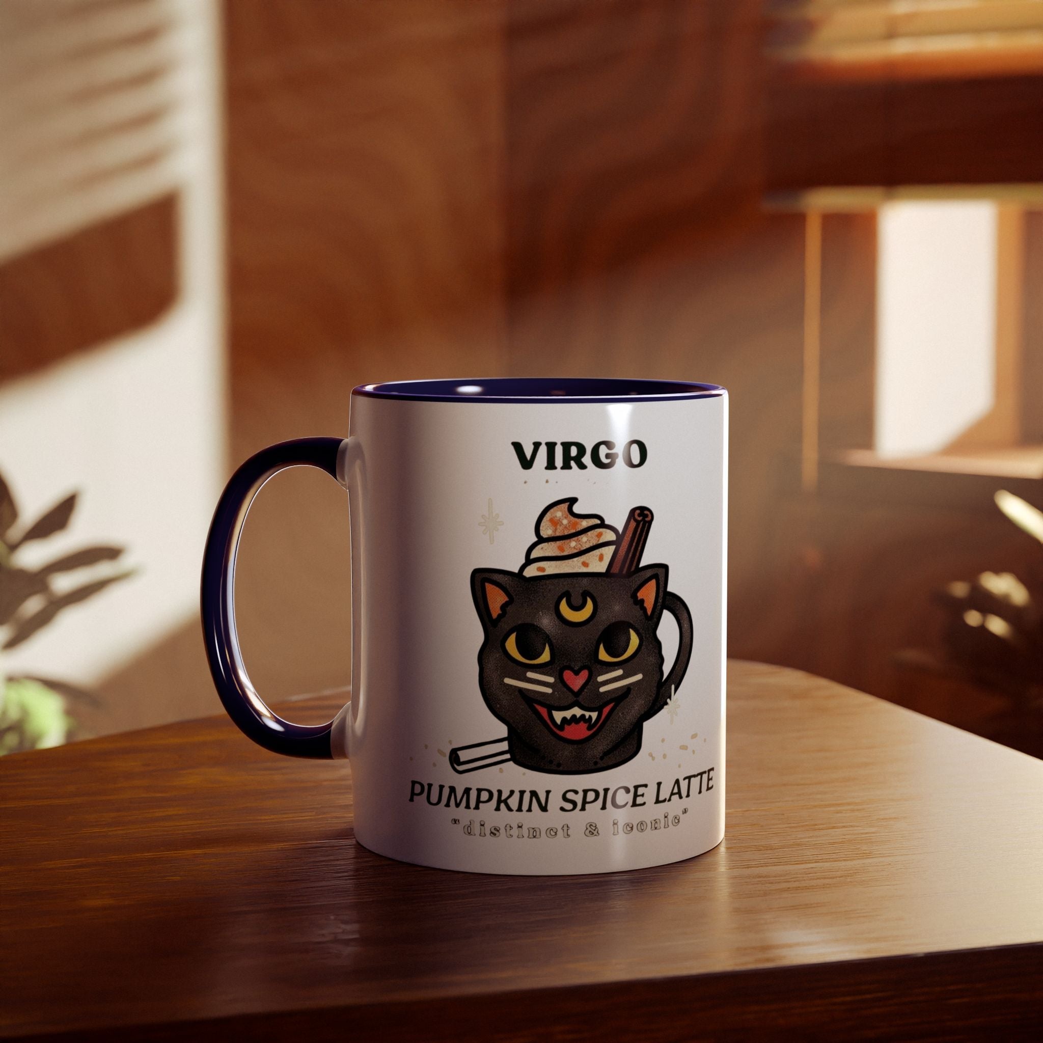 HalloweenMugs Virgo Pumpkin Spice Latte Mug | Two - Tone Coffee Mug | Personalized Gift, Astrology Mug, Zodiac Lover's Gift, Halloween Decor - Metamorphosis Creations