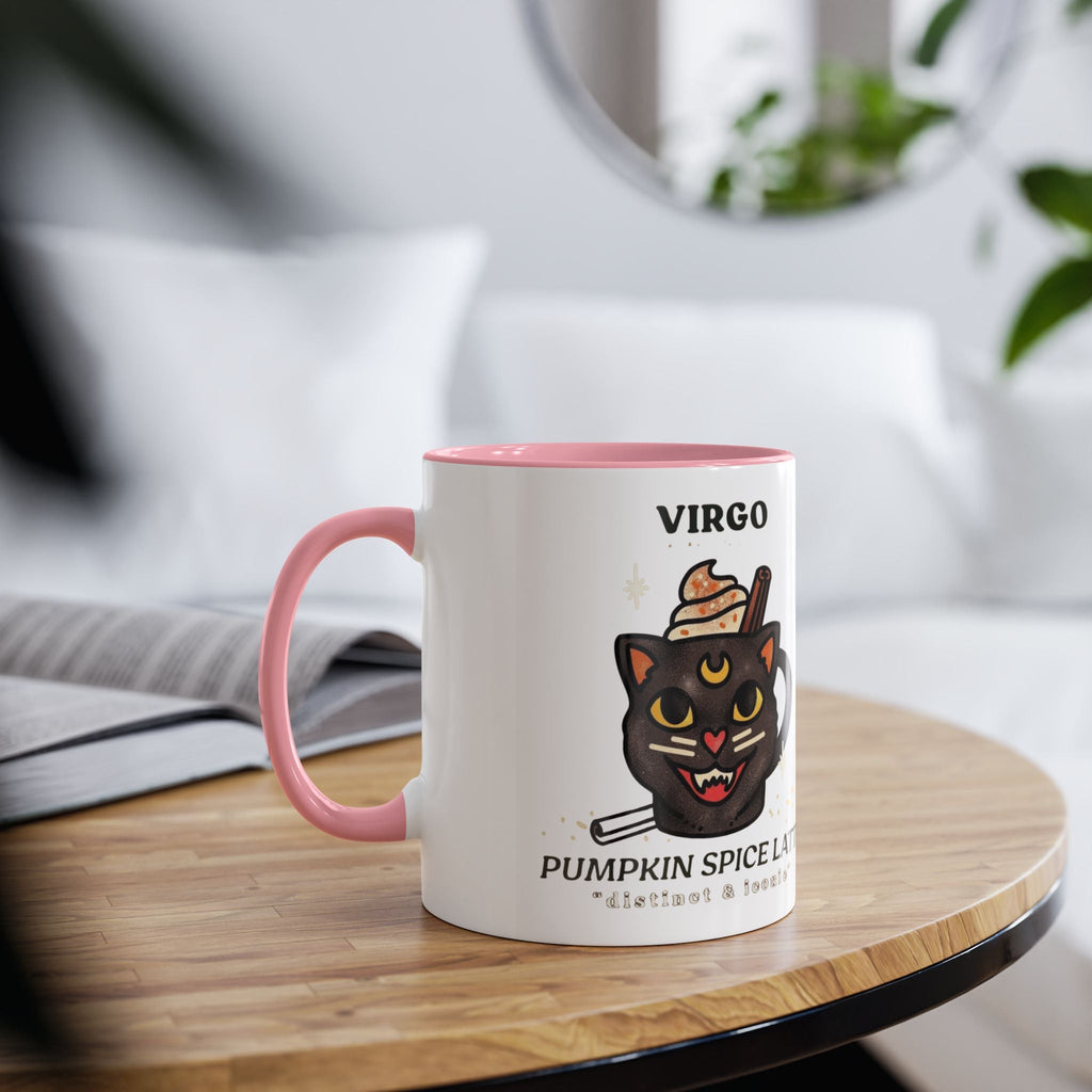 HalloweenMugs Virgo Pumpkin Spice Latte Mug | Two - Tone Coffee Mug | Personalized Gift, Astrology Mug, Zodiac Lover's Gift, Halloween Decor - Metamorphosis Creations