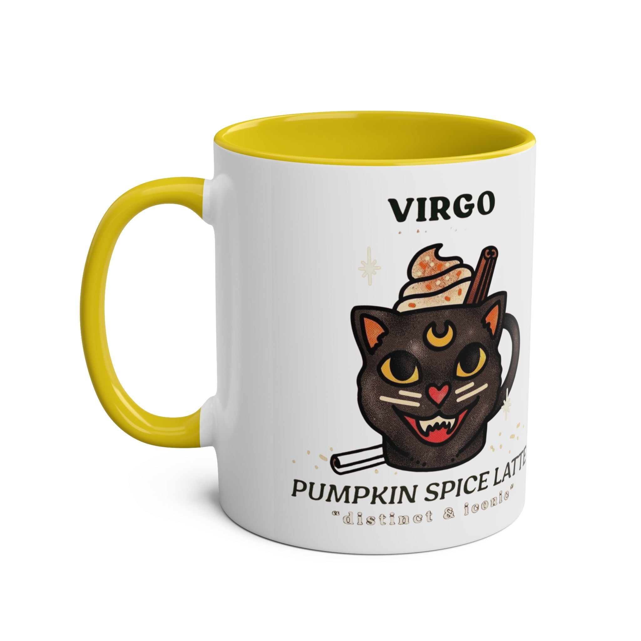 HalloweenMugs Virgo Pumpkin Spice Latte Mug | Two - Tone Coffee Mug | Personalized Gift, Astrology Mug, Zodiac Lover's Gift, Halloween Decor - Metamorphosis Creations