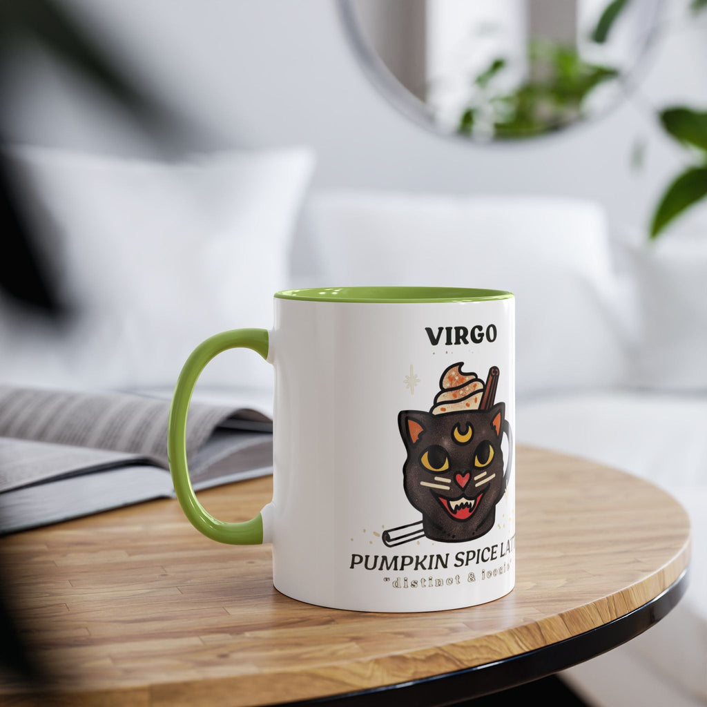 HalloweenMugs Virgo Pumpkin Spice Latte Mug | Two - Tone Coffee Mug | Personalized Gift, Astrology Mug, Zodiac Lover's Gift, Halloween Decor - Metamorphosis Creations