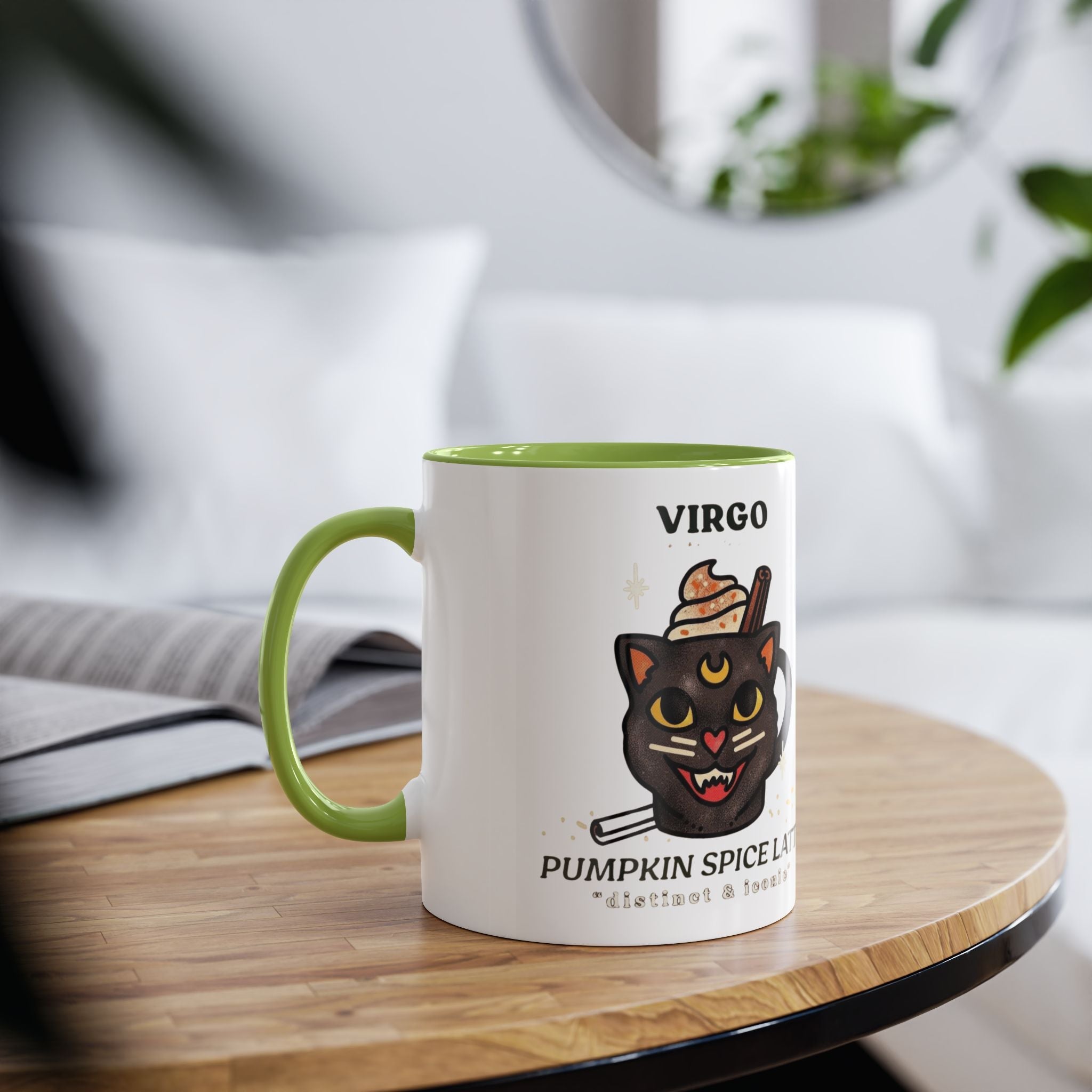 HalloweenMugs Virgo Pumpkin Spice Latte Mug | Two - Tone Coffee Mug | Personalized Gift, Astrology Mug, Zodiac Lover's Gift, Halloween Decor - Metamorphosis Creations