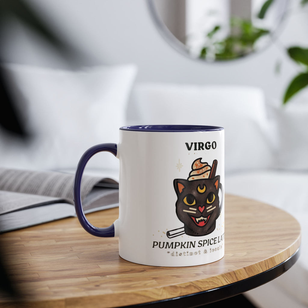 HalloweenMugs Virgo Pumpkin Spice Latte Mug | Two - Tone Coffee Mug | Personalized Gift, Astrology Mug, Zodiac Lover's Gift, Halloween Decor - Metamorphosis Creations
