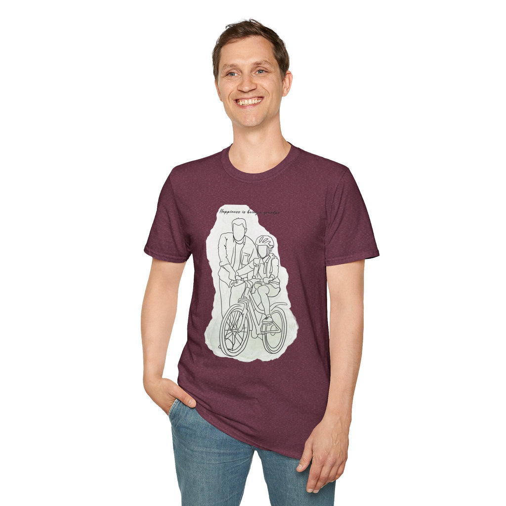 Happiness in Simplicity T-Shirt, Unisex Softstyle Tee, Casual Wear, Gift for Cyclists, Inspirational Quote Shirt, Summer Fashion - Metamorphosis Creations