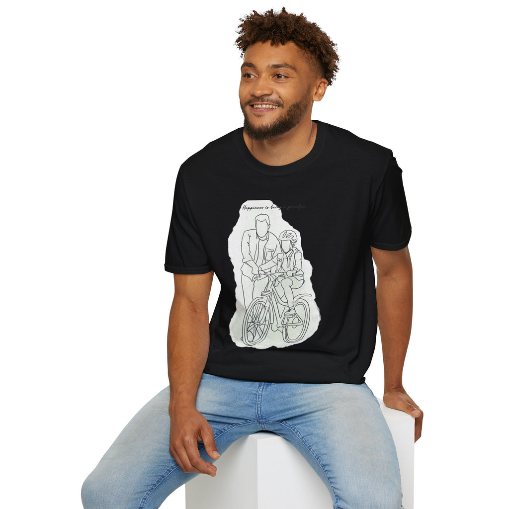 Happiness in Simplicity T-Shirt, Unisex Softstyle Tee, Casual Wear, Gift for Cyclists, Inspirational Quote Shirt, Summer Fashion - Metamorphosis Creations
