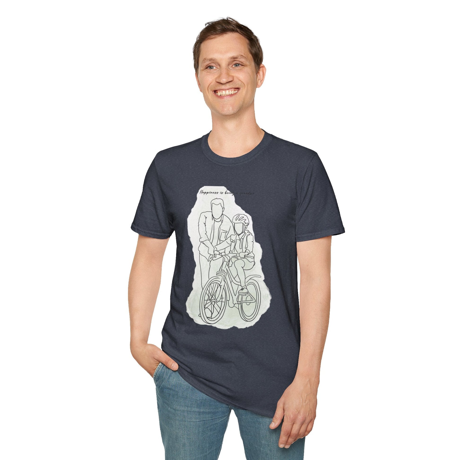 Happiness in Simplicity T-Shirt, Unisex Softstyle Tee, Casual Wear, Gift for Cyclists, Inspirational Quote Shirt, Summer Fashion - Metamorphosis Creations