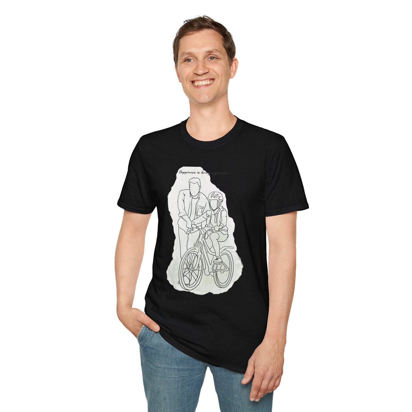Happiness in Simplicity T-Shirt, Unisex Softstyle Tee, Casual Wear, Gift for Cyclists, Inspirational Quote Shirt, Summer Fashion - Metamorphosis Creations