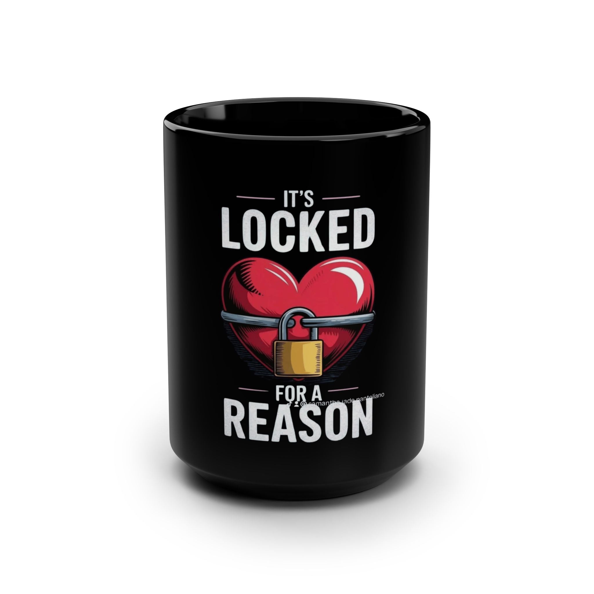 Heart Lock Humor Mug, Start your day with meaning. Funny Coffee Cup, Gift for Couples, Best Friend Present, Unique Home Decor - Metamorphosis Creations