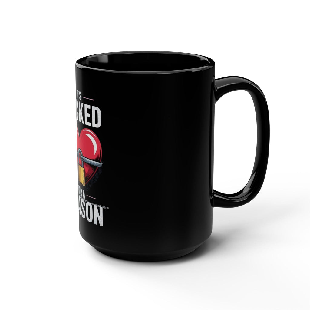Heart Lock Humor Mug, Start your day with meaning. Funny Coffee Cup, Gift for Couples, Best Friend Present, Unique Home Decor - Metamorphosis Creations