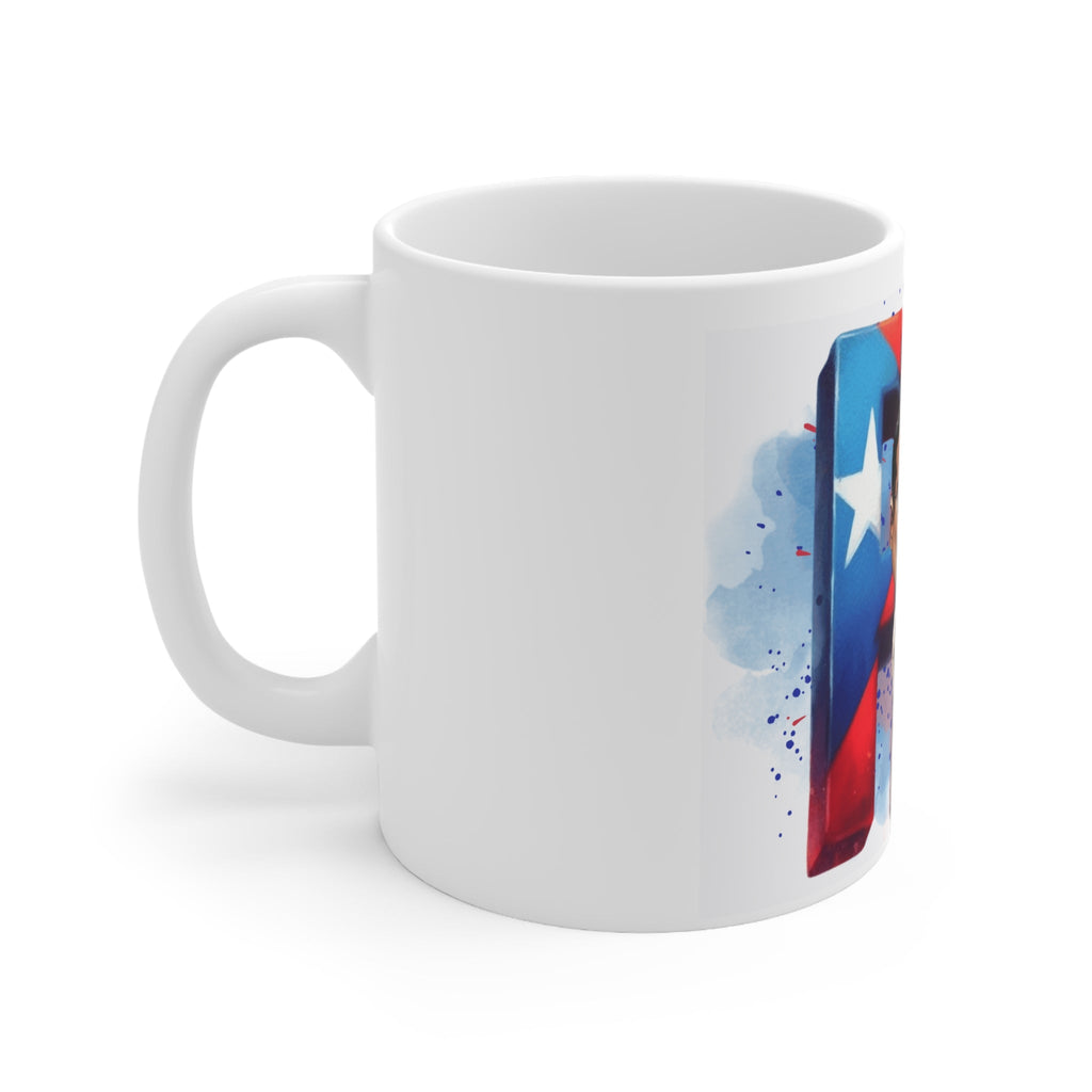 Herencia de Puerto Rican Pride Mug, 11oz Coffee Cup, Cultural Gift, Caricature Design, Unique Kitchenware, Hispanic Heritage - Metamorphosis Creations
