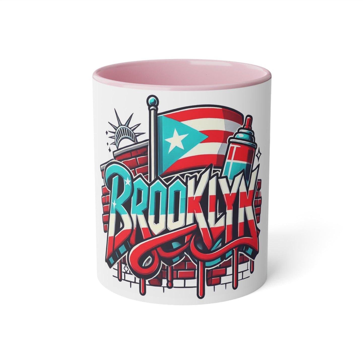 Herencia de Puerto Rico Brooklyn Street Art Mug, Perfect for Coffee Lovers, Urban Decor, Gift for New Yorkers, Retro Art Collectible - Metamorphosis Creations