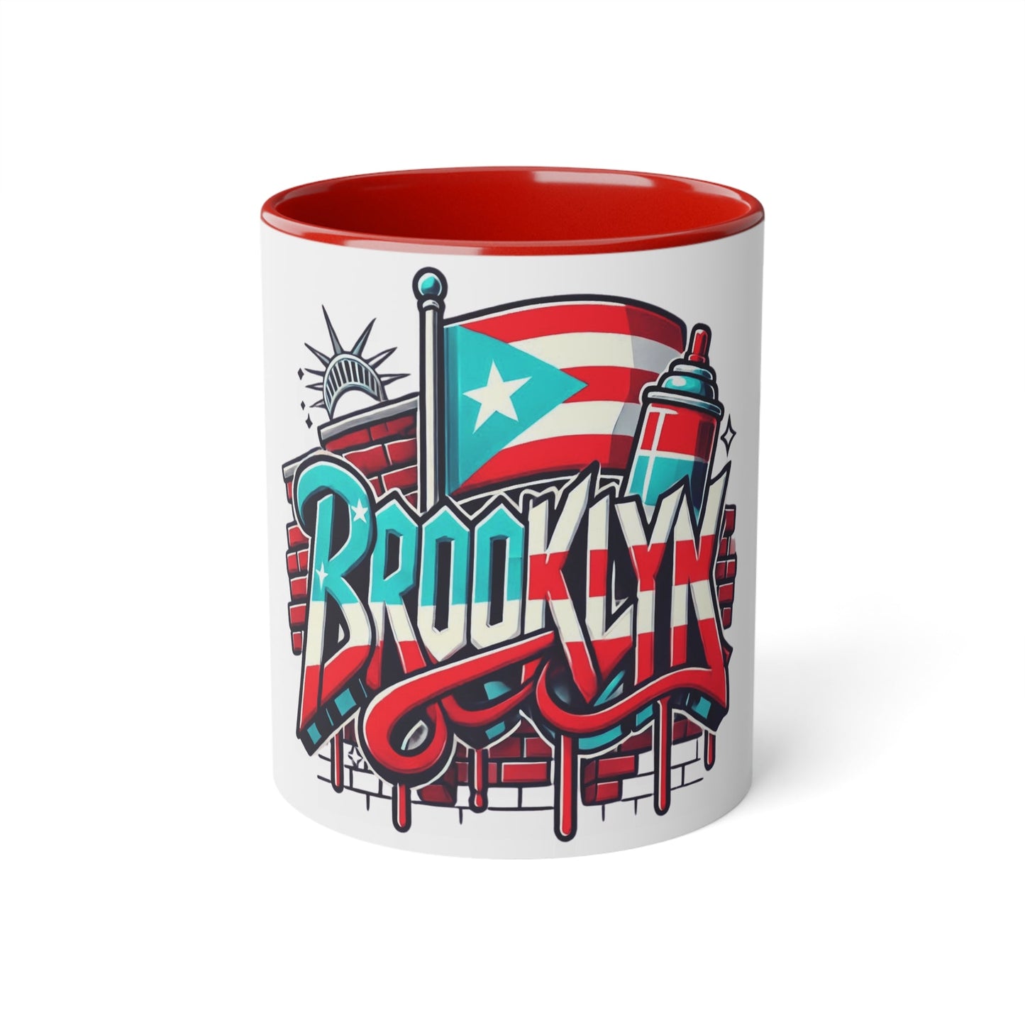 Herencia de Puerto Rico Brooklyn Street Art Mug, Perfect for Coffee Lovers, Urban Decor, Gift for New Yorkers, Retro Art Collectible - Metamorphosis Creations